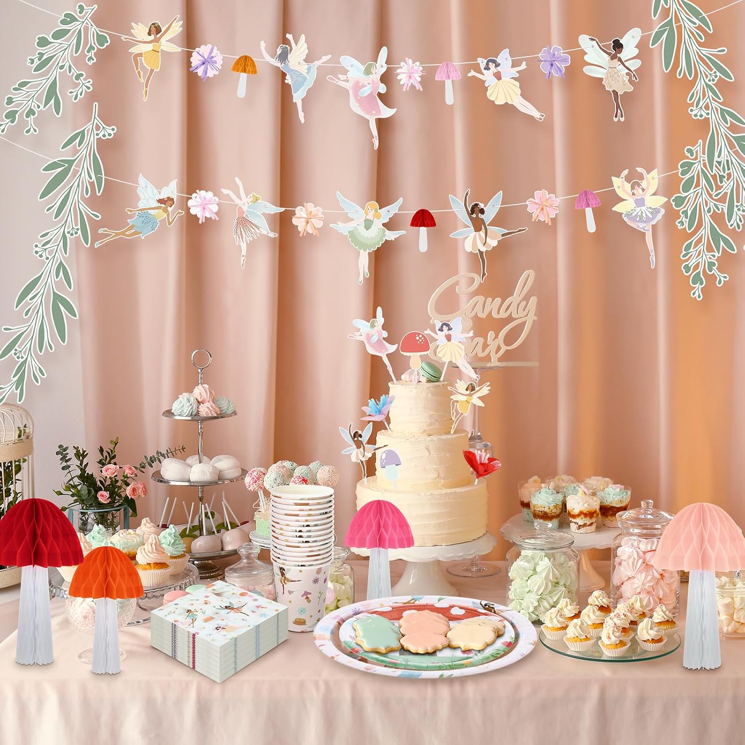 Honeydak Fairy Party Decor 132 Pcs Set