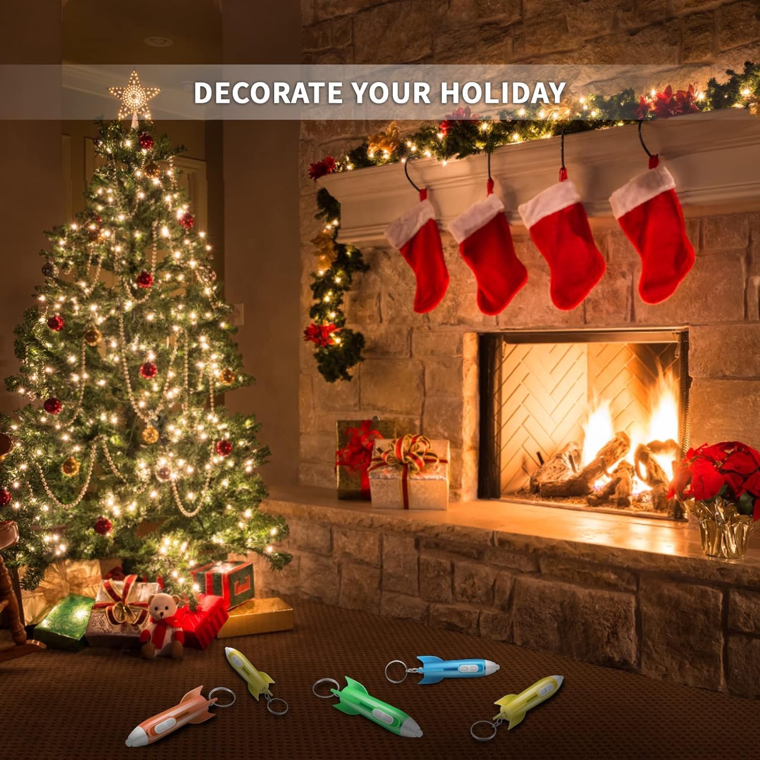 24 Pcs Helicopter LED Flashlight Keychain for Kids