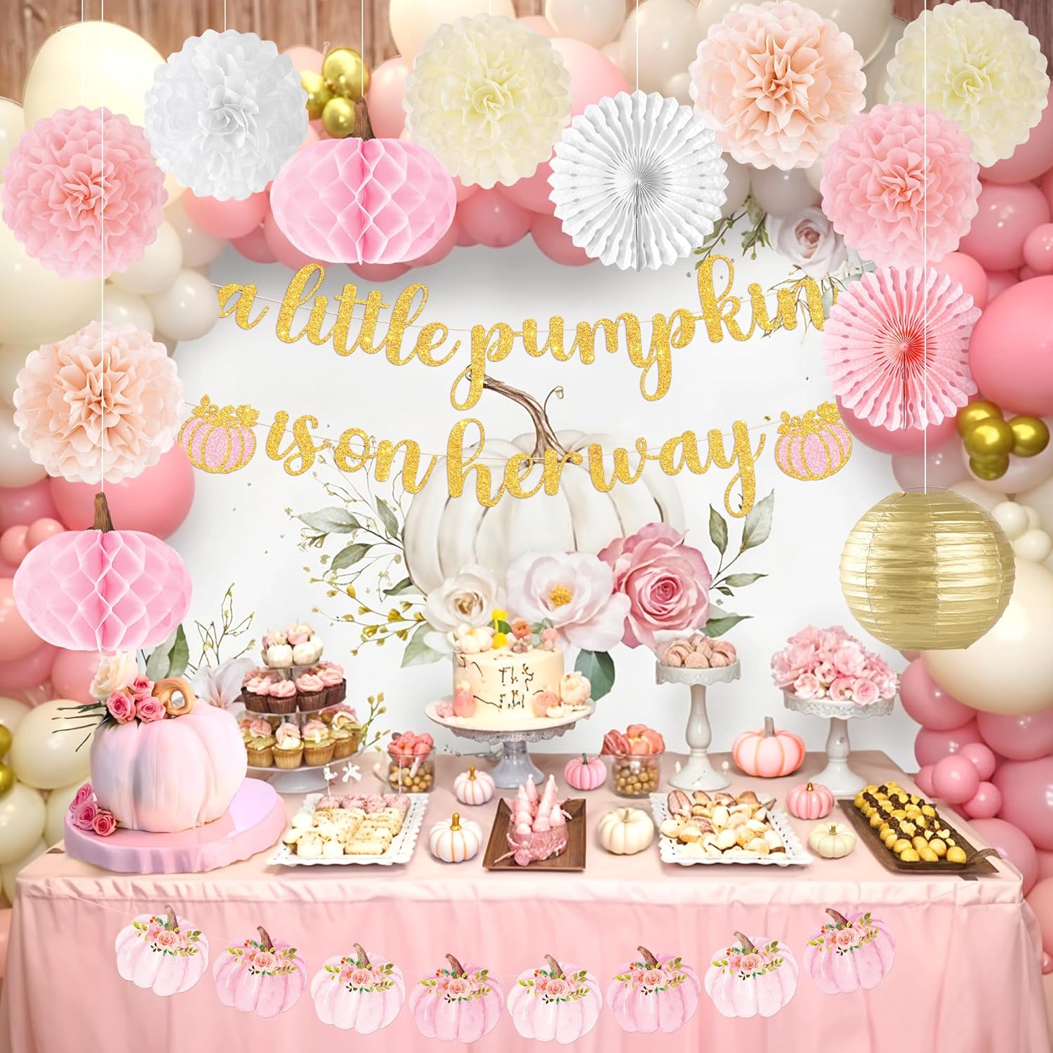 Little Pumpkin Baby Shower Decorations 15 Pcs