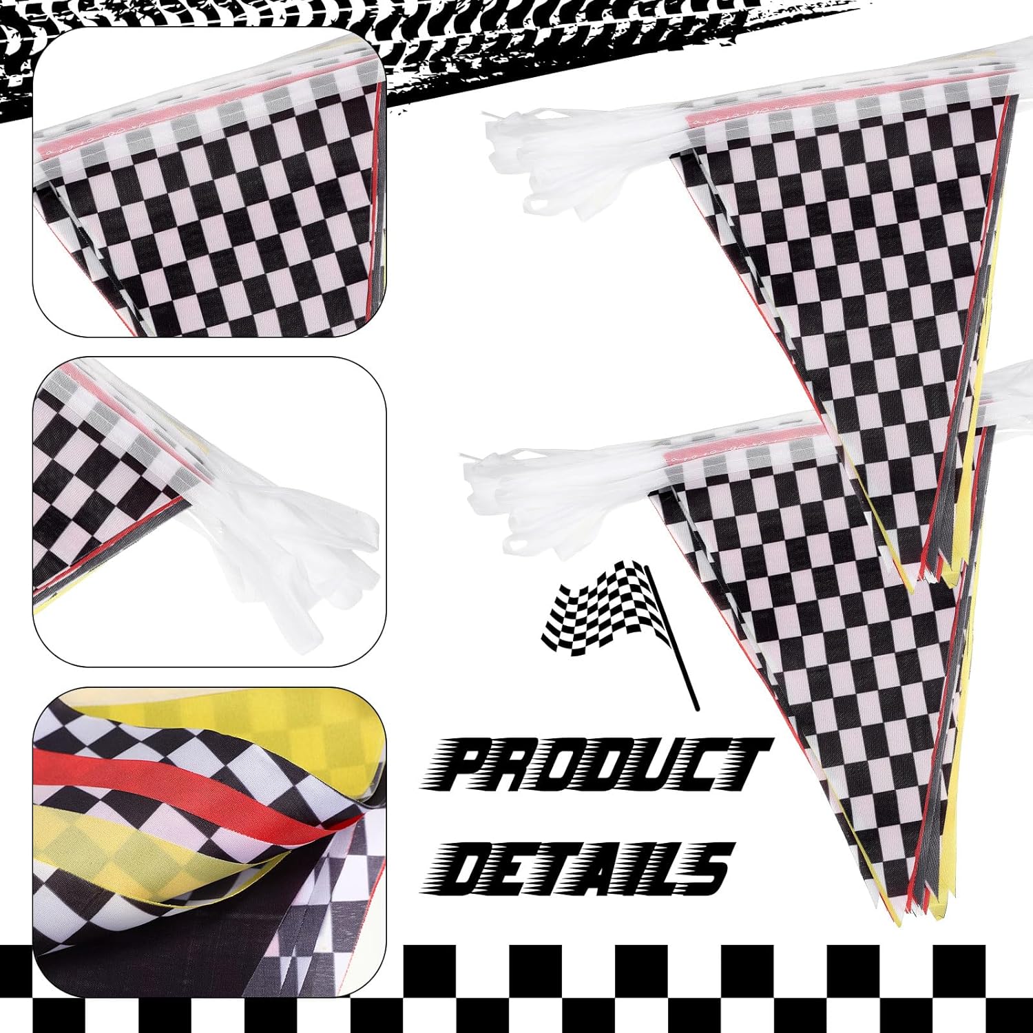 131 Feet Truck Themed Bunting Banner Garland 4 Pcs