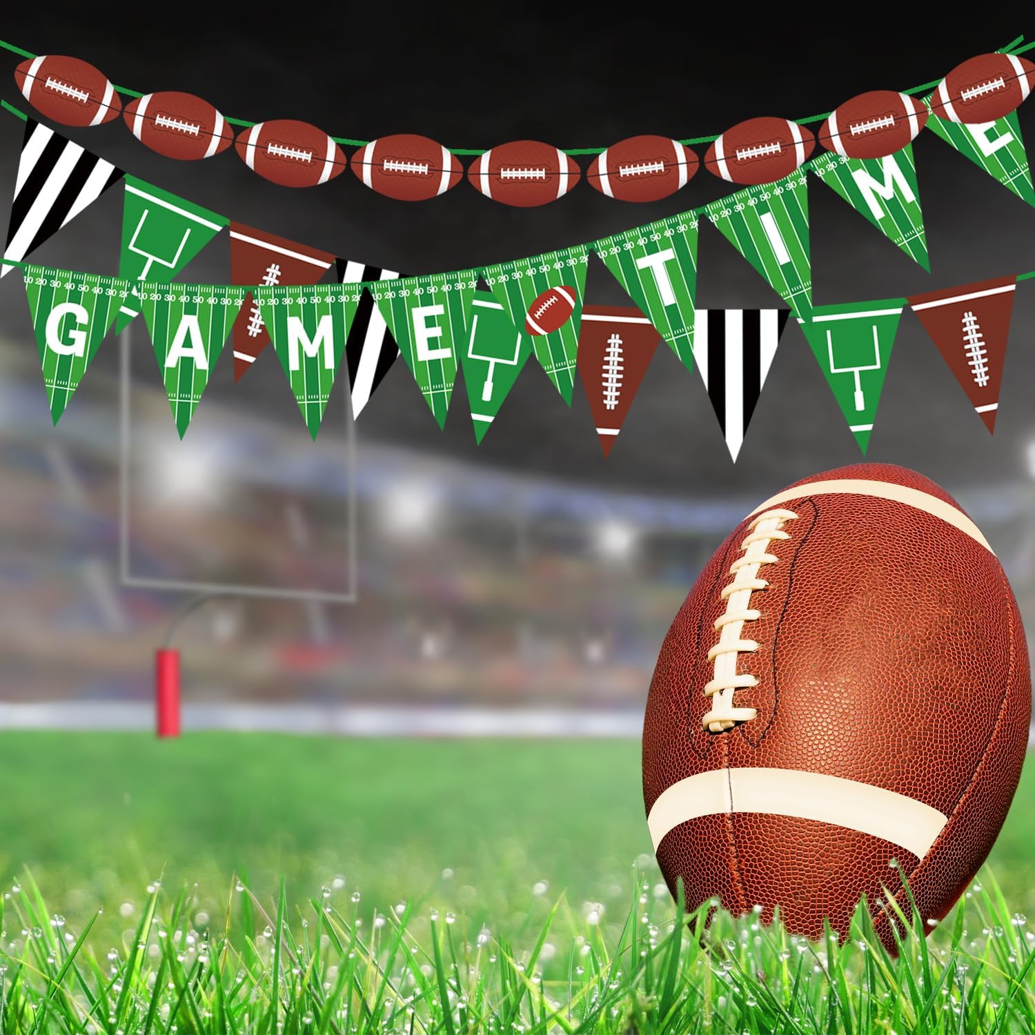 Doumeny Football Game Bunting Banner Set
