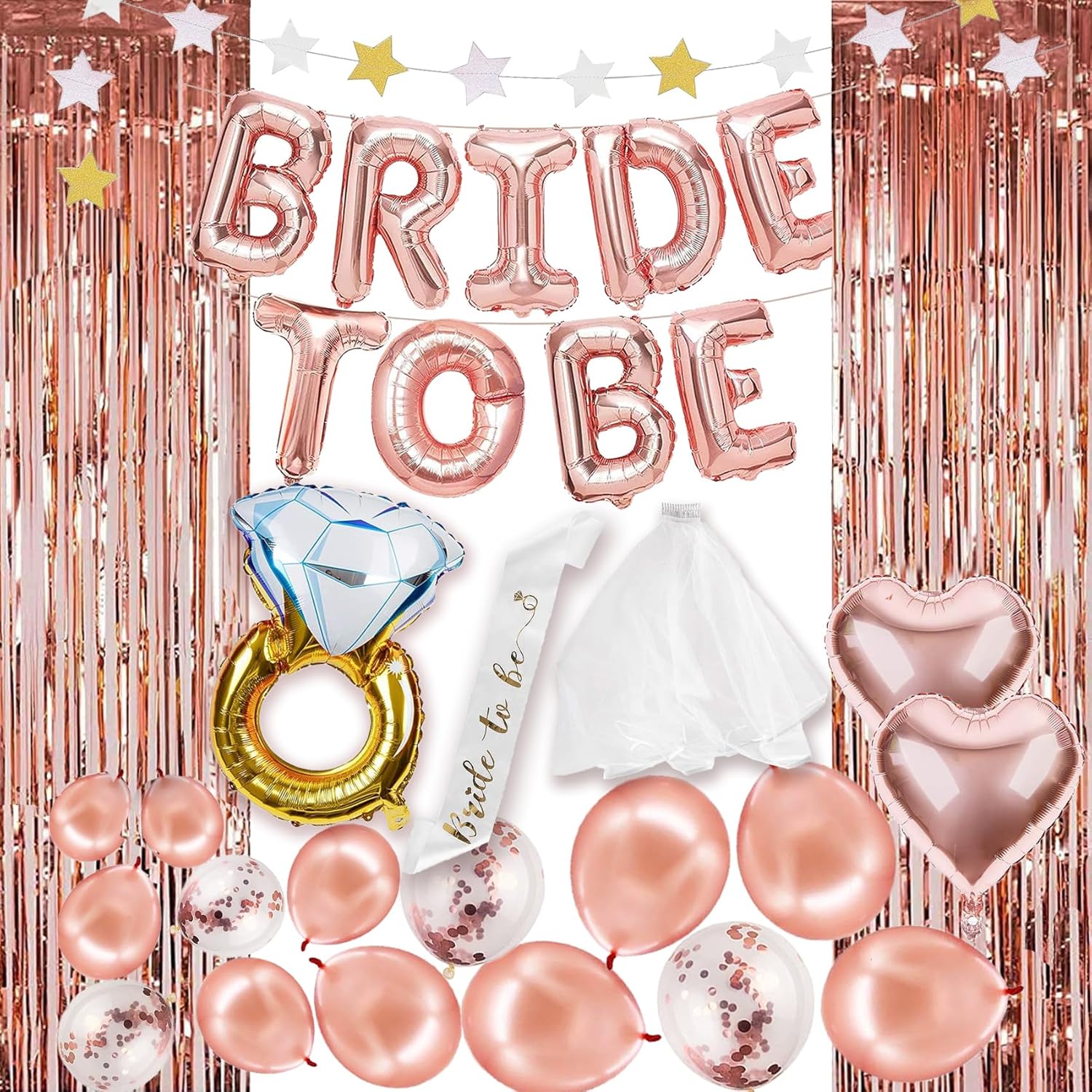 Bachelorette Party Decor Kit - Bride Balloons Sash Set