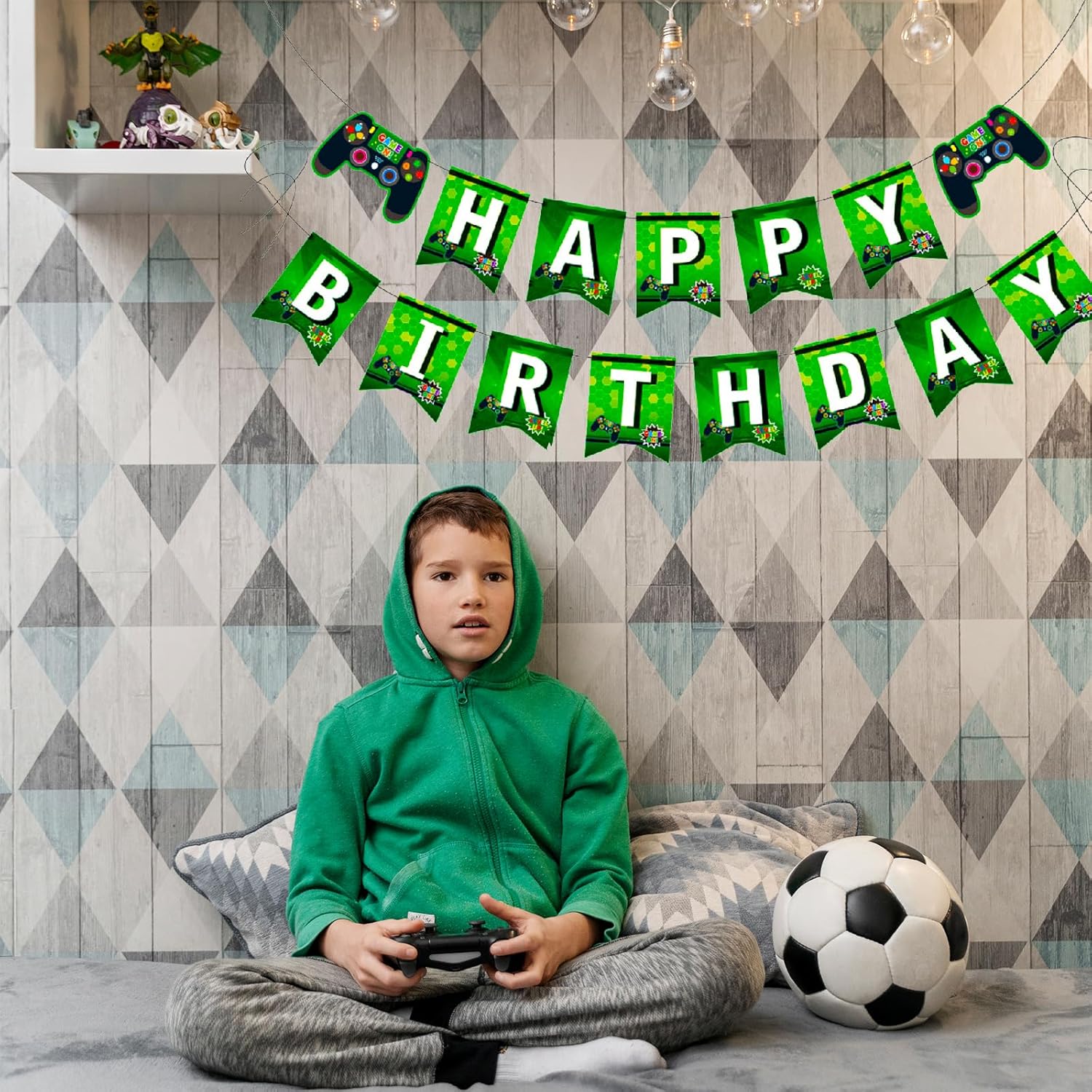 MEETINGU Game Birthday Banner Green