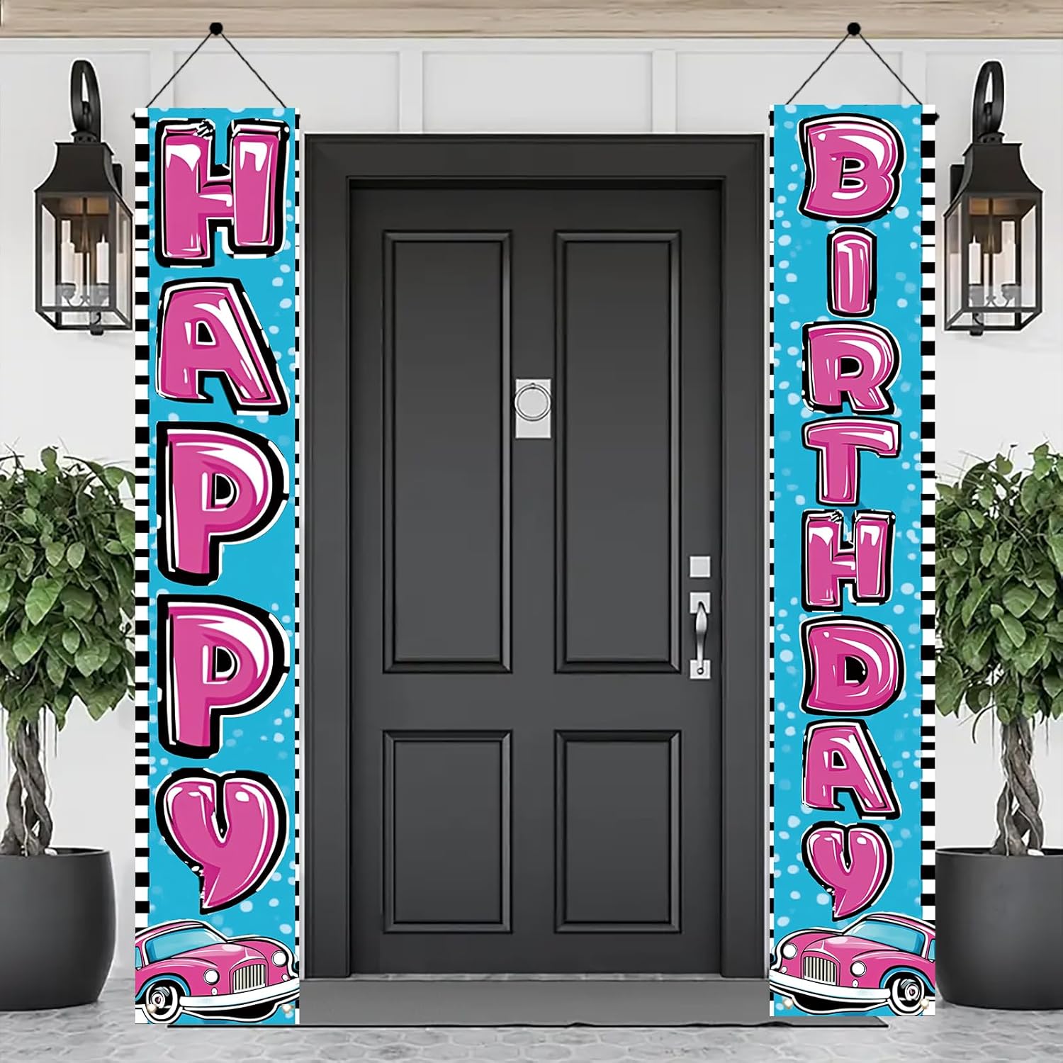 Starlit Patio Car Theme Birthday Decor Banners Set