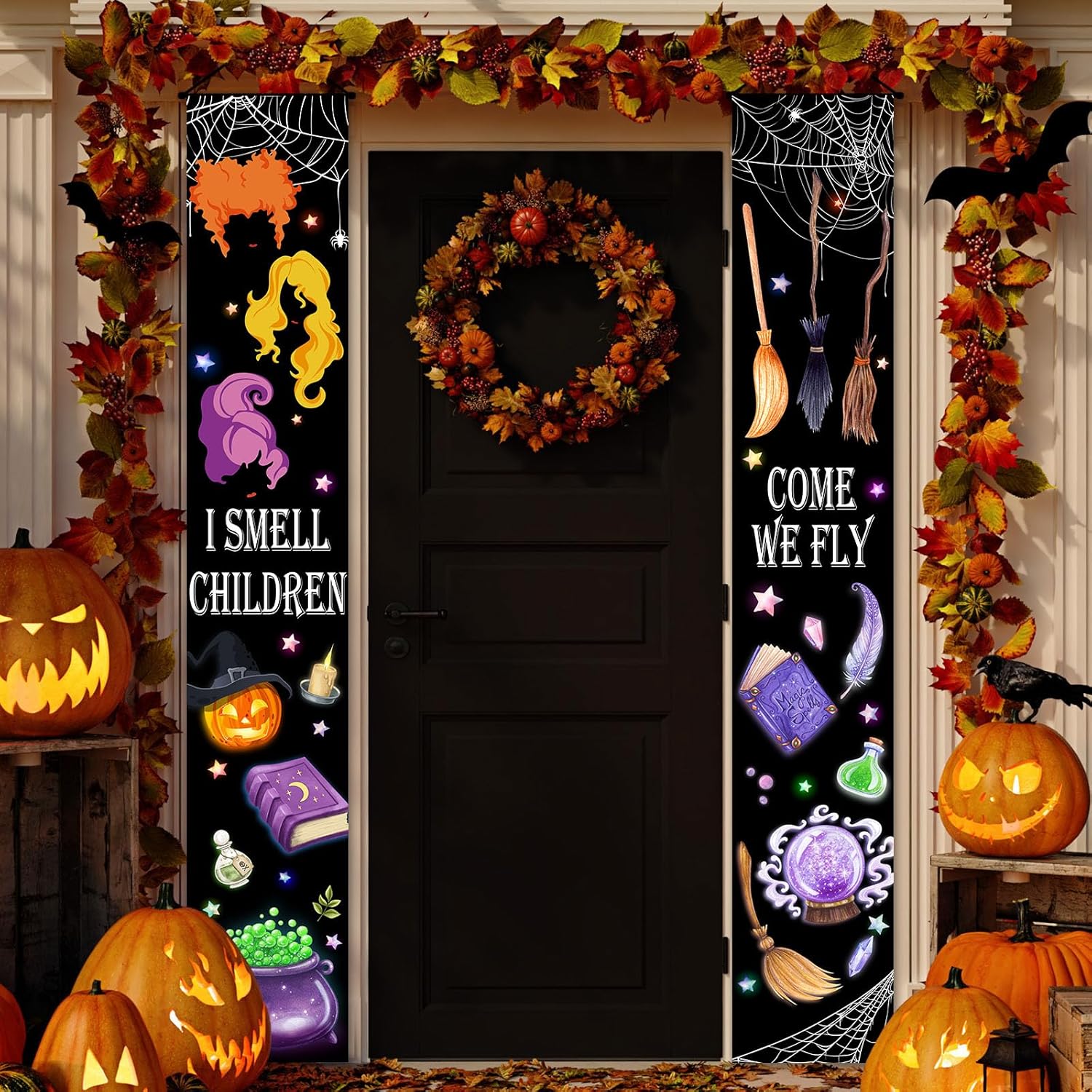 Halloween Porch Banner Signs Outdoor Decorations