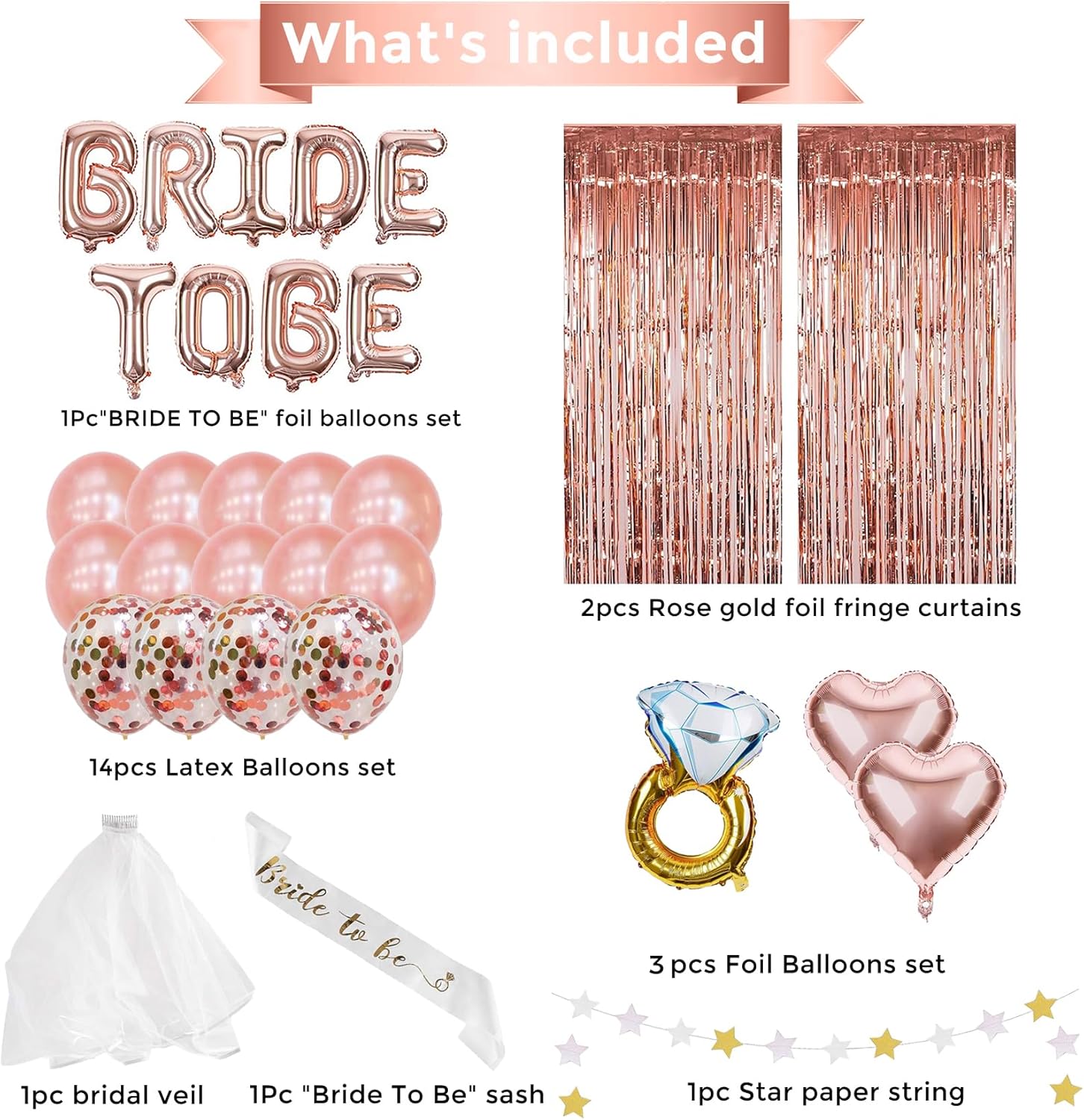 Bachelorette Party Decor Kit - Bride Balloons Sash Set