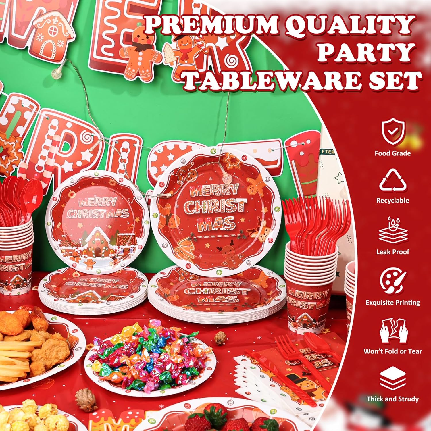 KesaPlan 170 Piece Christmas Party Supplies Set