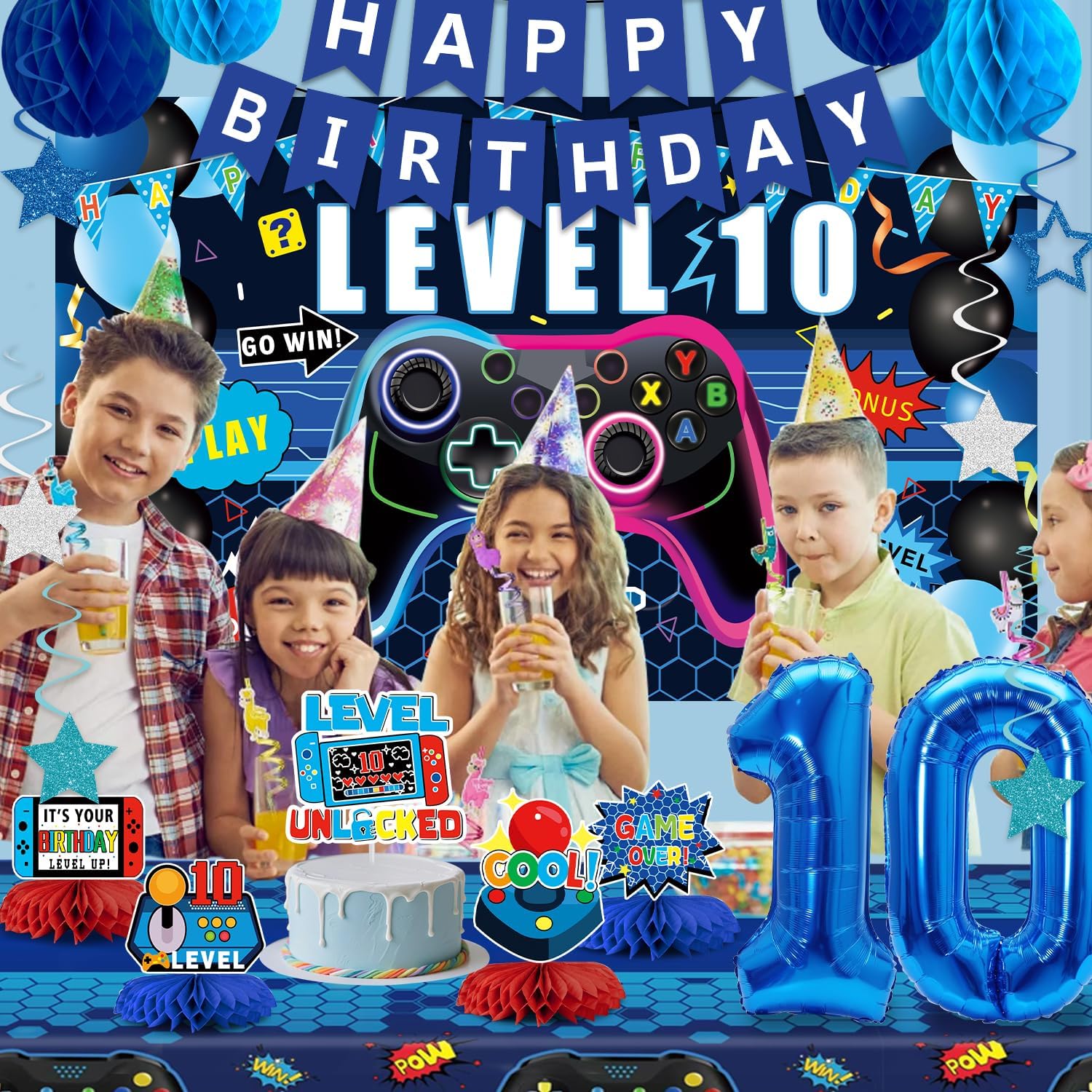 10th Birthday Gaming Decor Kit for Boys