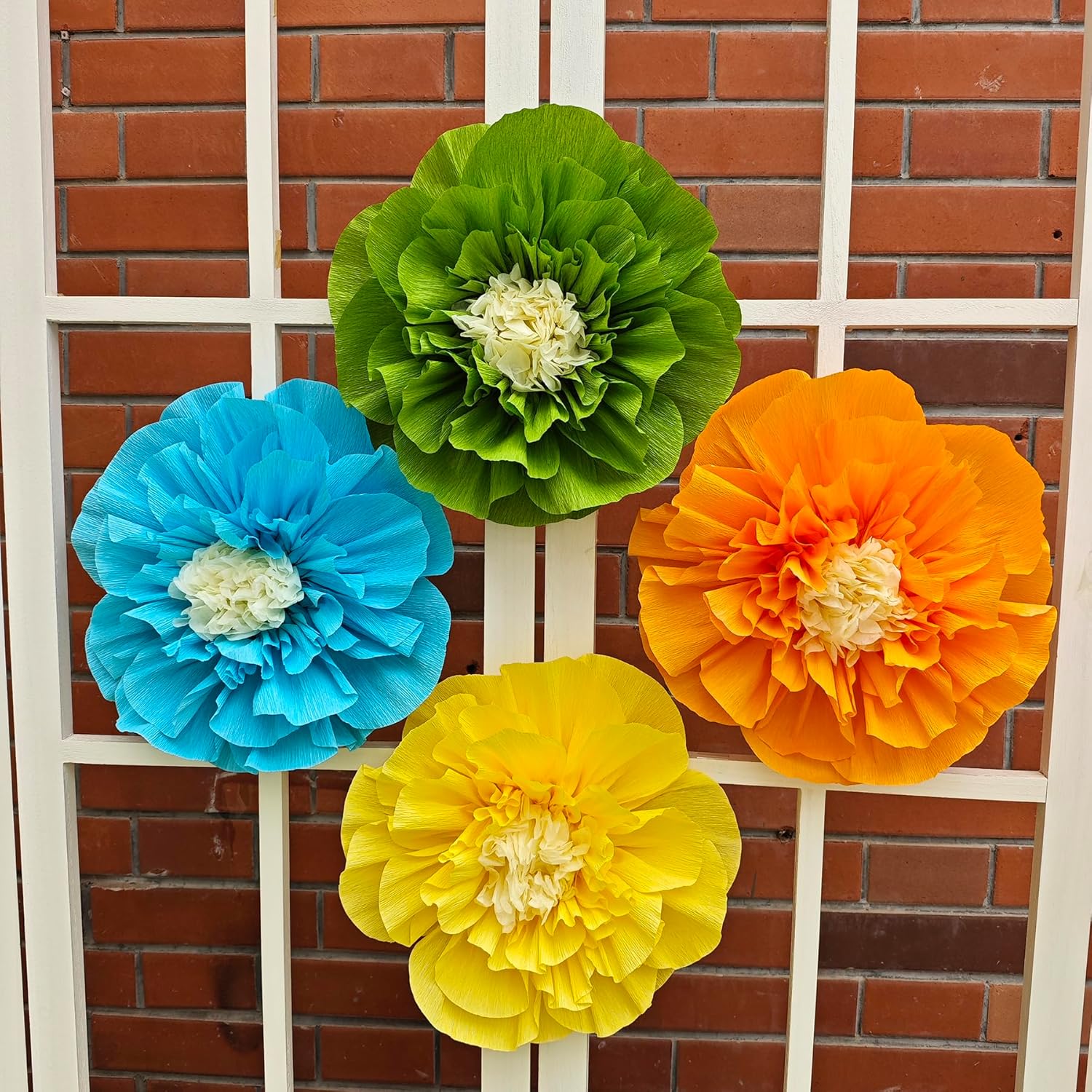 Mybbshower Crepe Paper Flowers Pack of 9