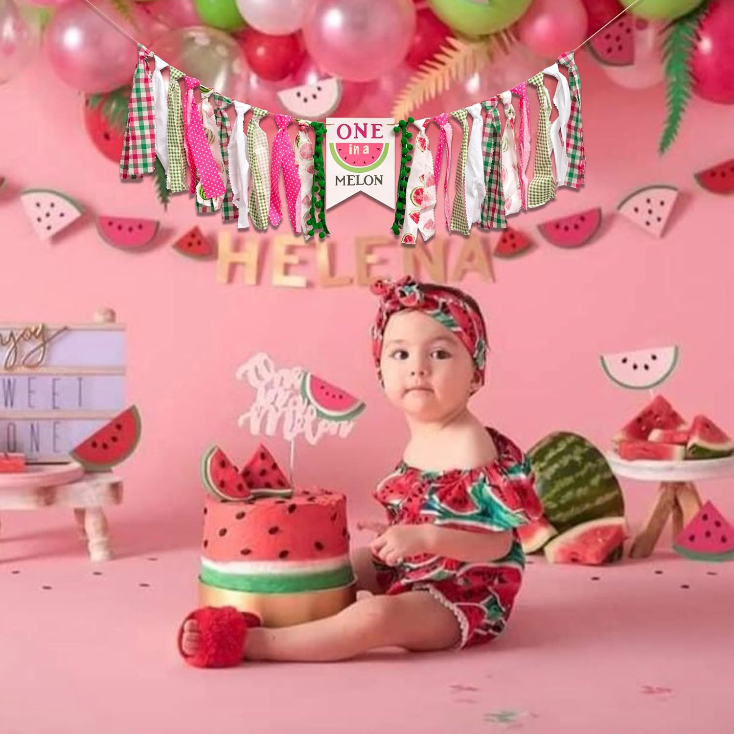 Watermelon High Chair Banner - Fun Birthday Decor