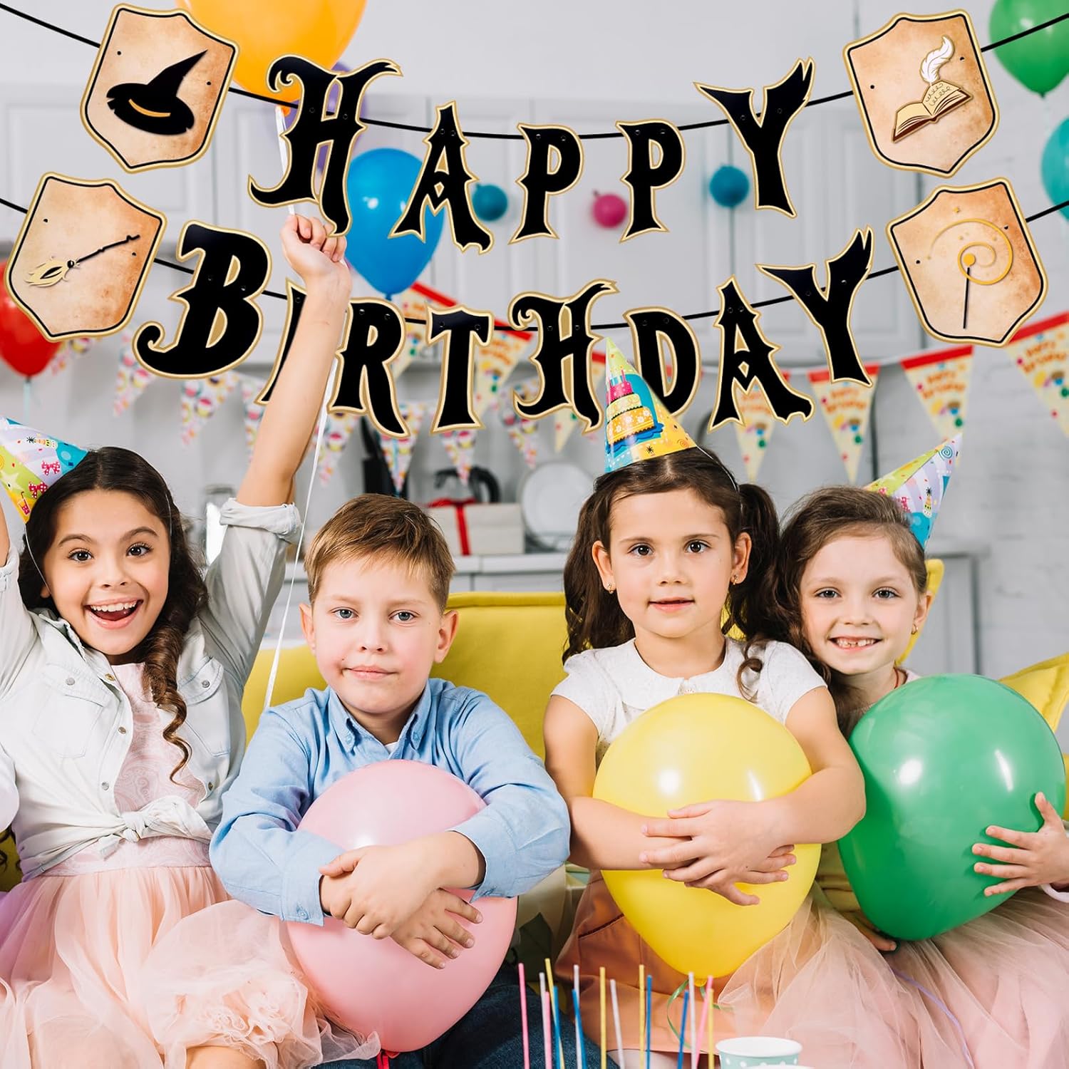 Wizard Themed Happy Birthday Banner Set