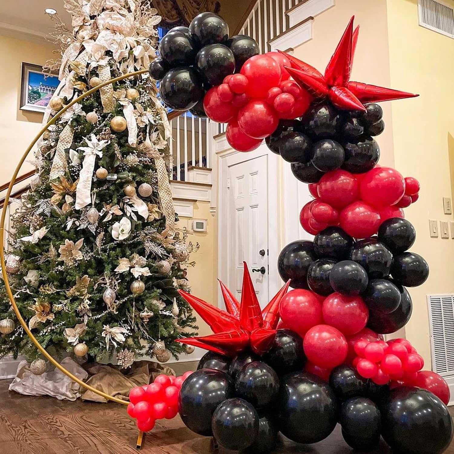 Red and Black Latex Balloons 12 Inch Party Decor Set