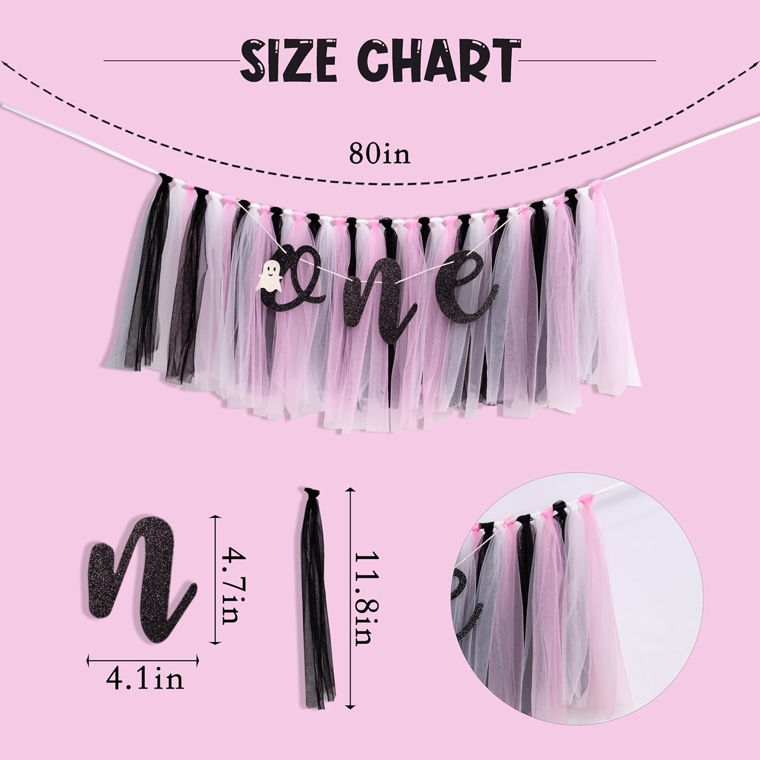 Halloween Birthday Highchair Banner for Little Girls