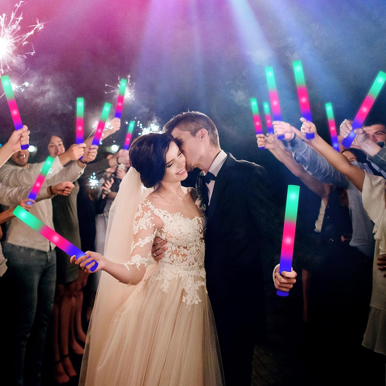 135PCS LED Foam Glow Sticks with 3 Modes
