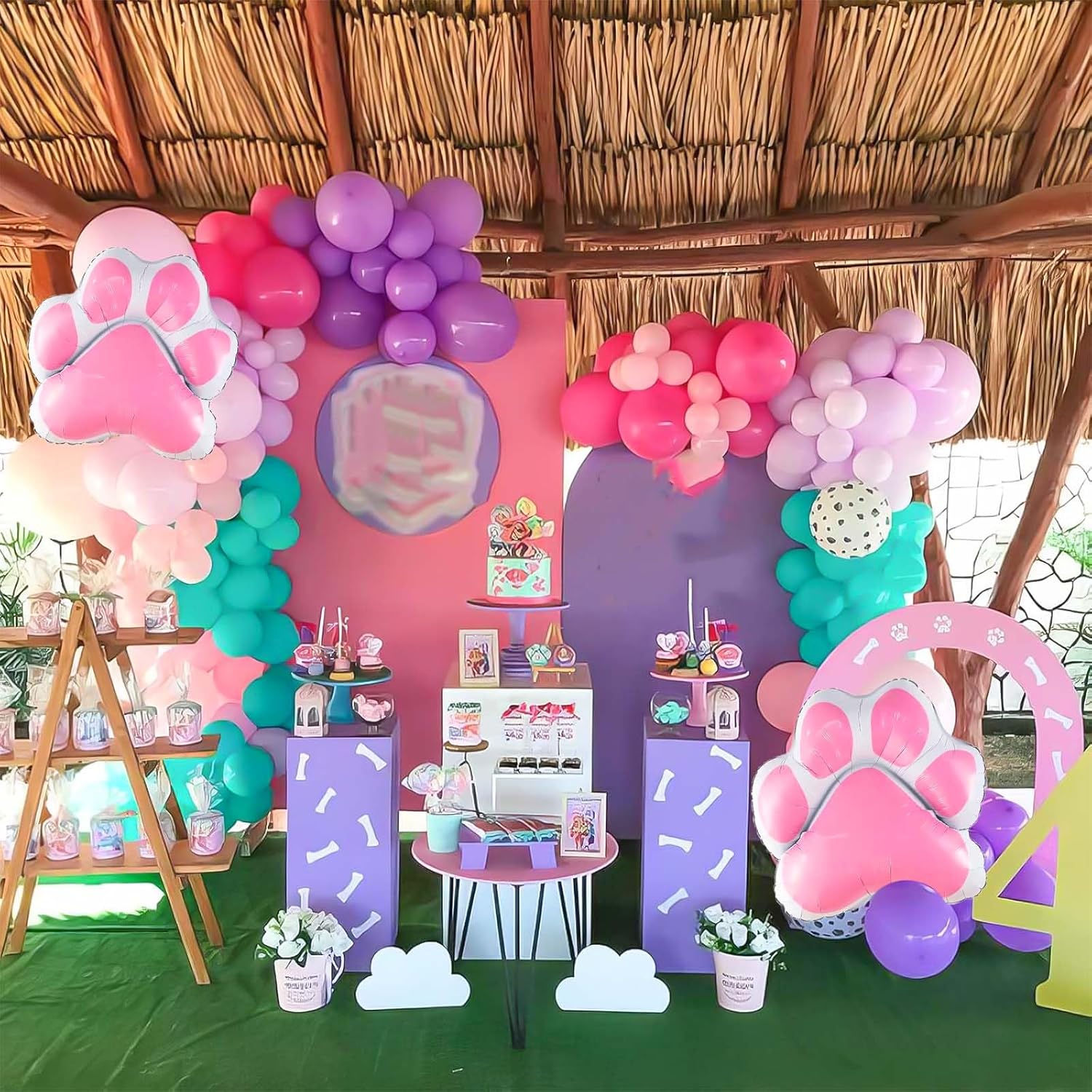 32PCS Sky Paw Print Dog Balloons for Birthday Party