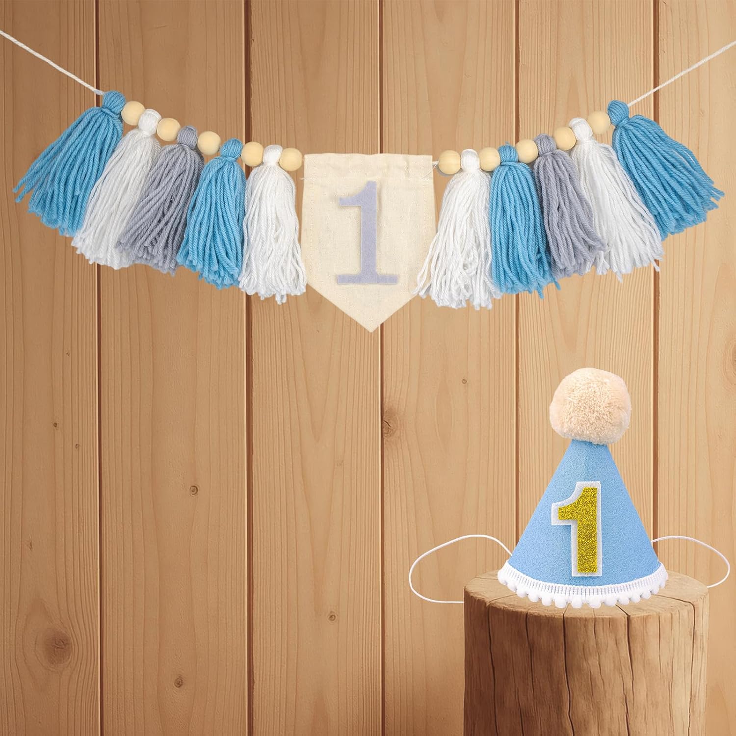 1st Birthday Decorations Set Blue