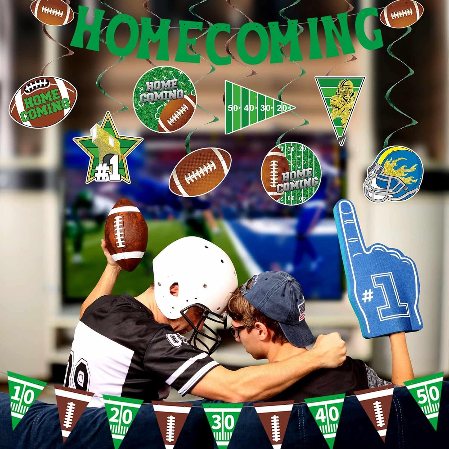 10 Pcs Football Homecoming Decor Set