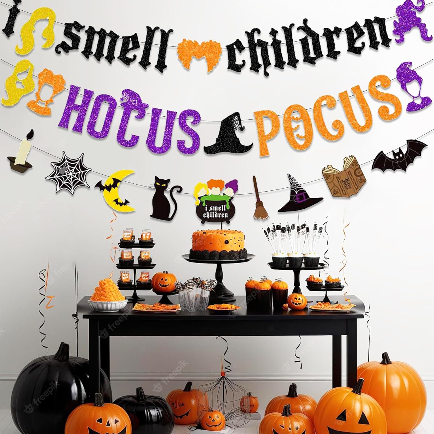 Glittery Hocus Pocus Halloween Banners 3 Pack