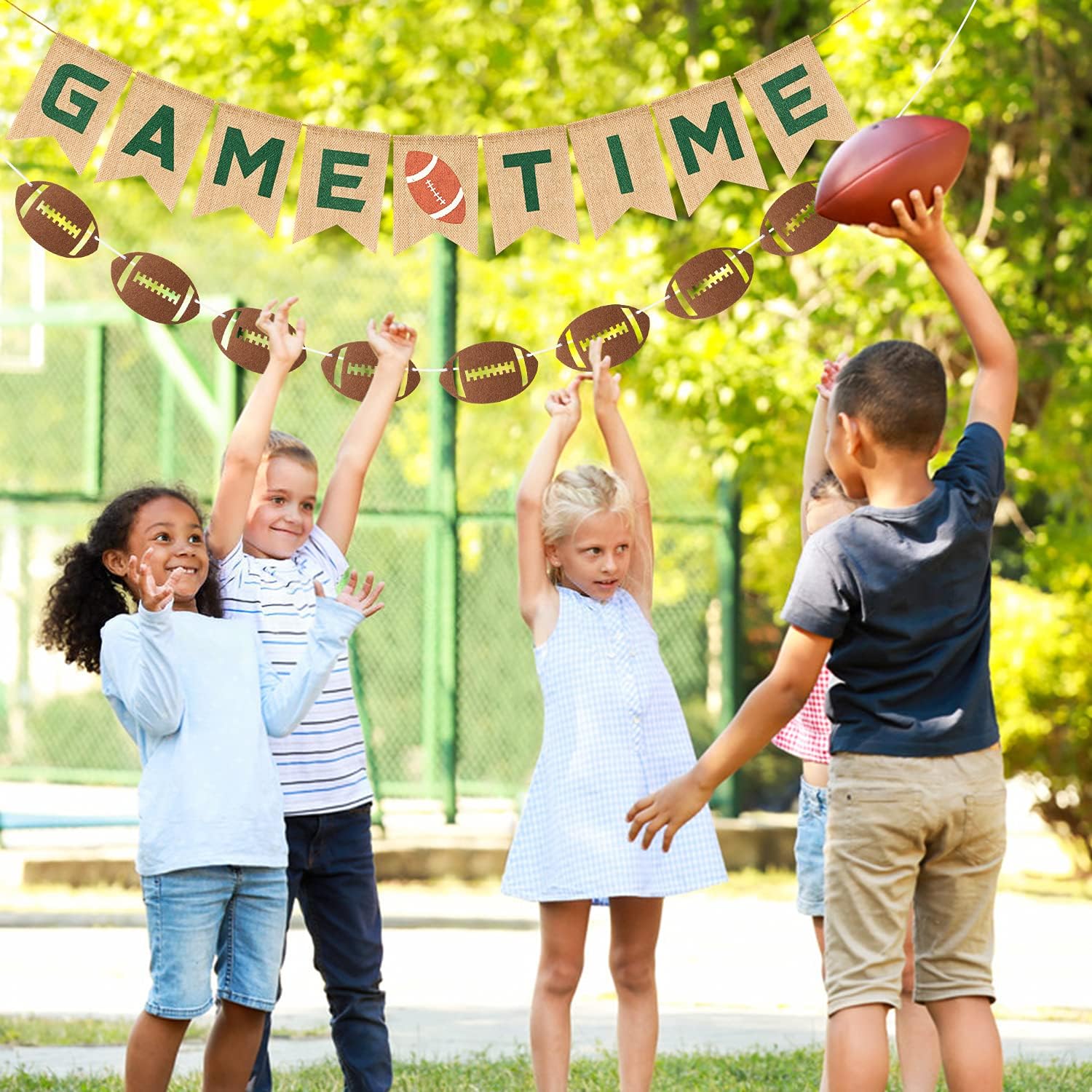 MALLMALL6 Football Banners 2pcs Game Time Decoration