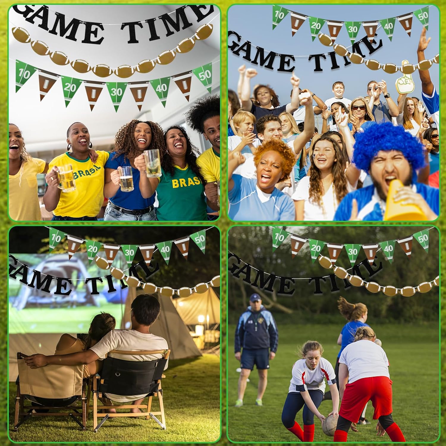 Game Time Football Banner Football Party Decor