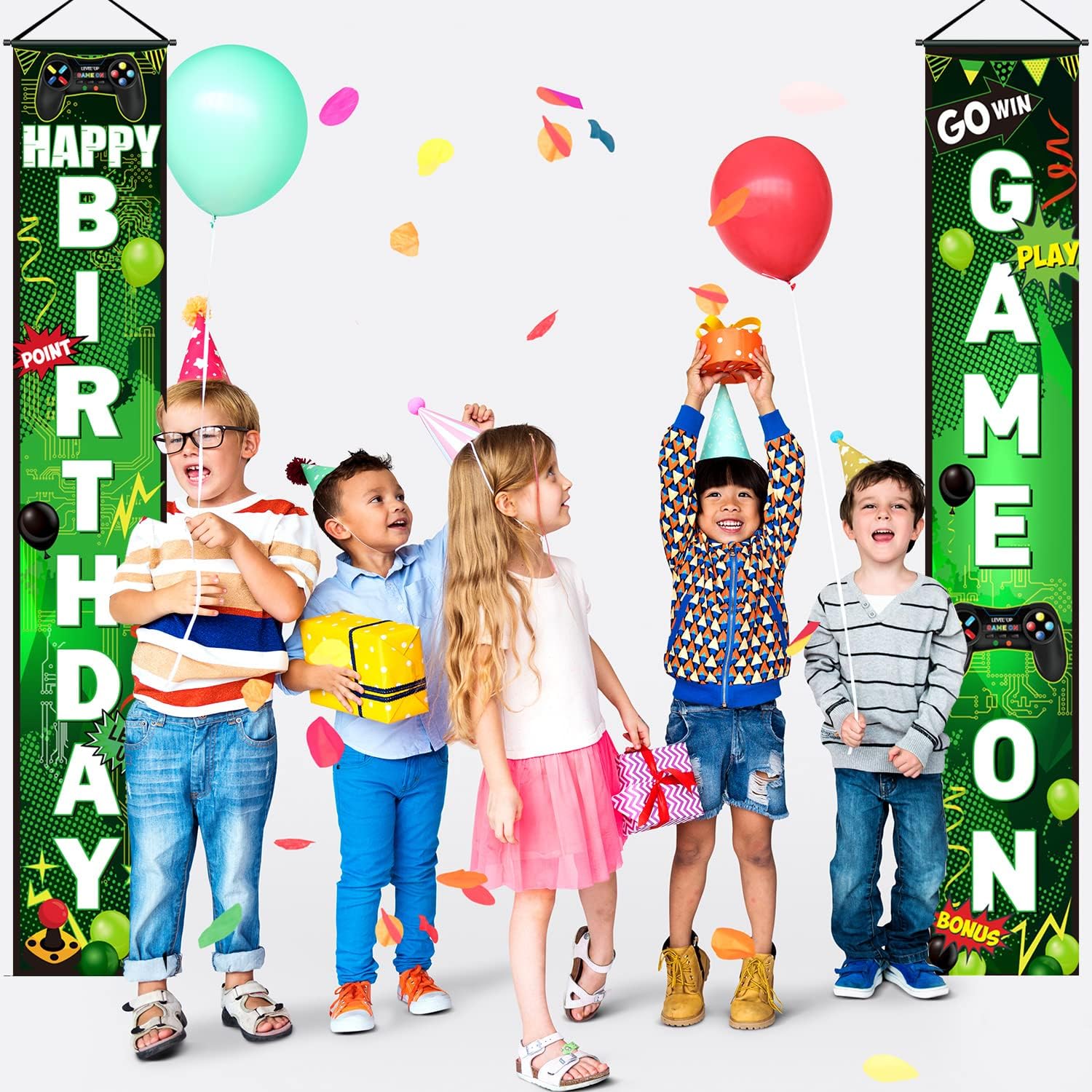 Blulu Game On Birthday Banner - Video Game Party Decor