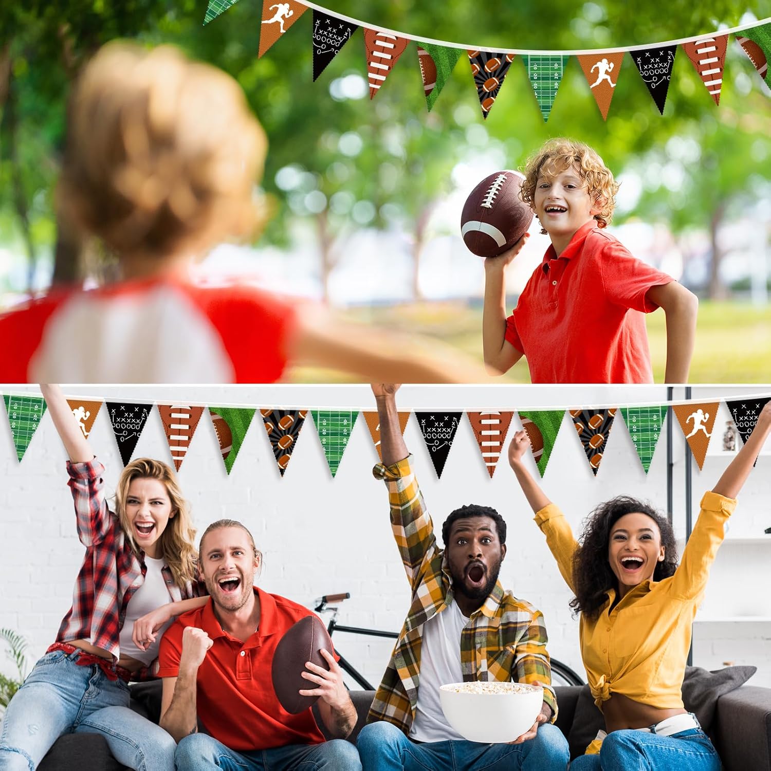 32ft Football Pennant Banner Garland Decor