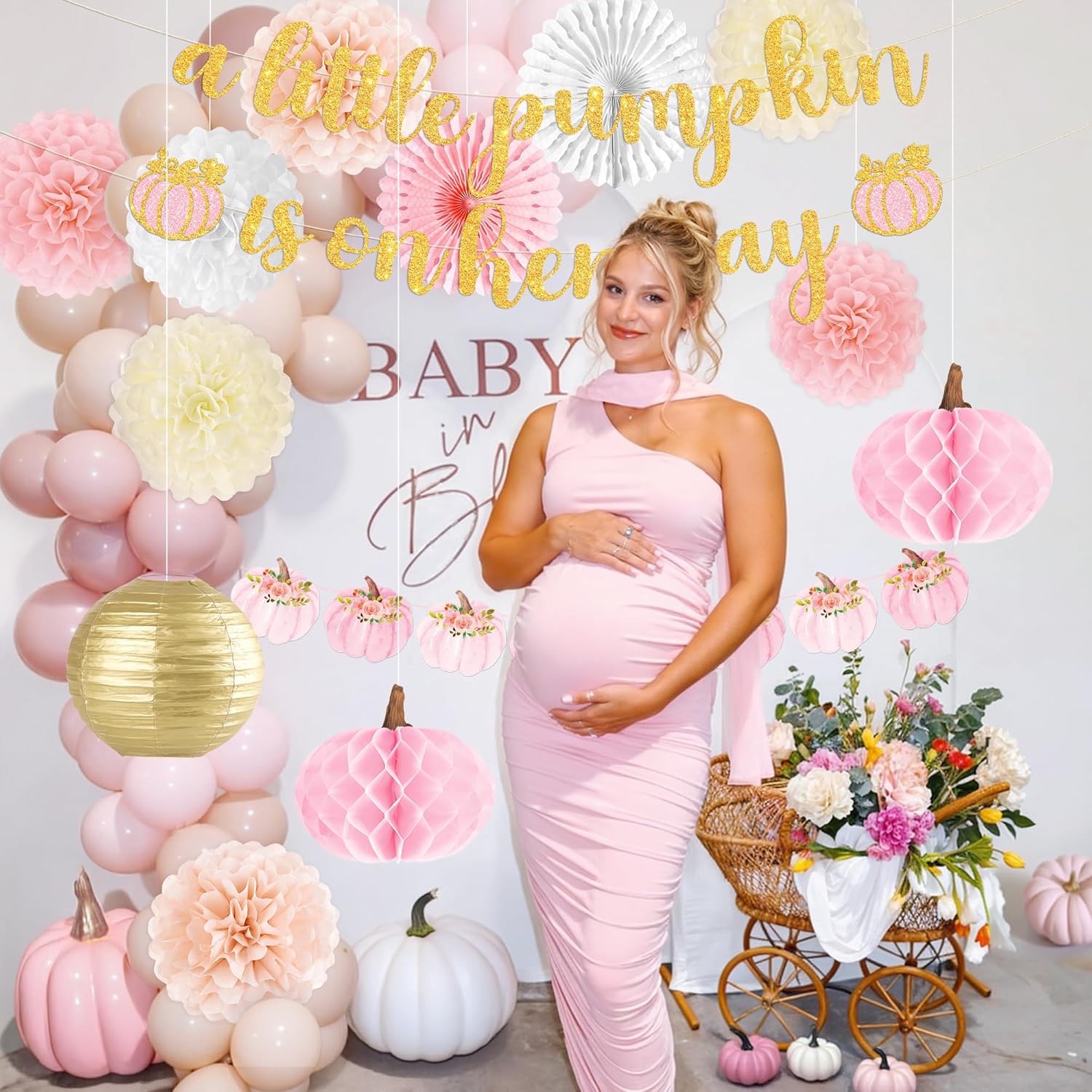 Little Pumpkin Baby Shower Decorations 15 Pcs