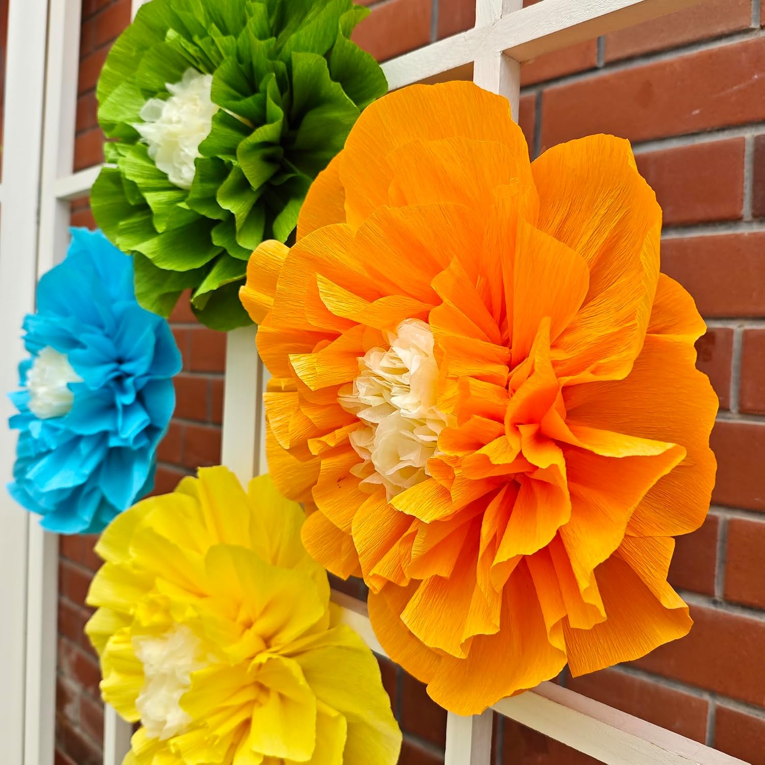Mybbshower Crepe Paper Flowers Pack of 9