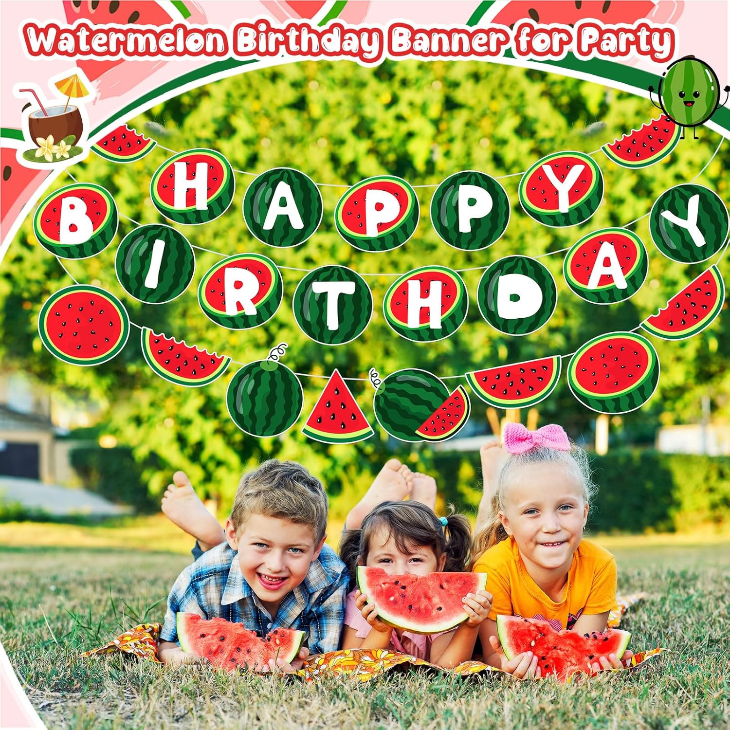 MotiMind Watermelon Birthday Banner Set