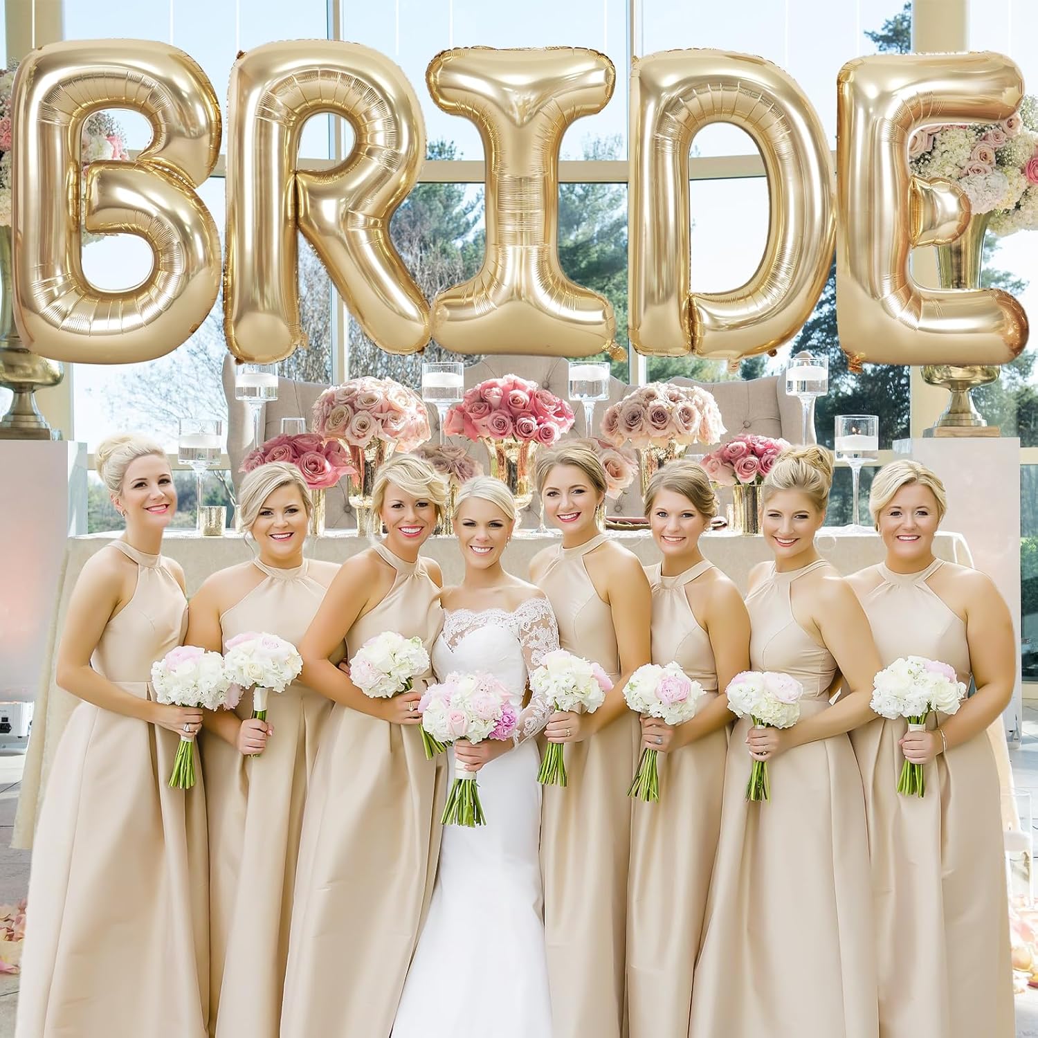 40 Inch Light Gold BRIDE Balloons for Wedding Decor