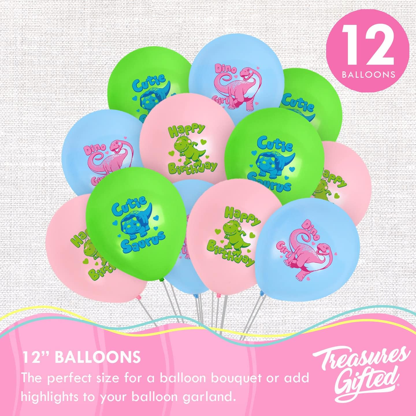 Treasures Gifted Dinosaur Party Decorations for Girls