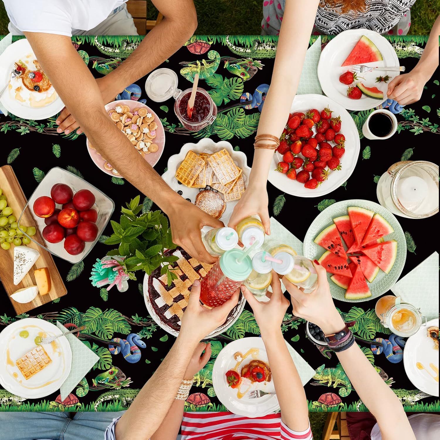 3pcs Reptile Tablecloth for Summer Parties