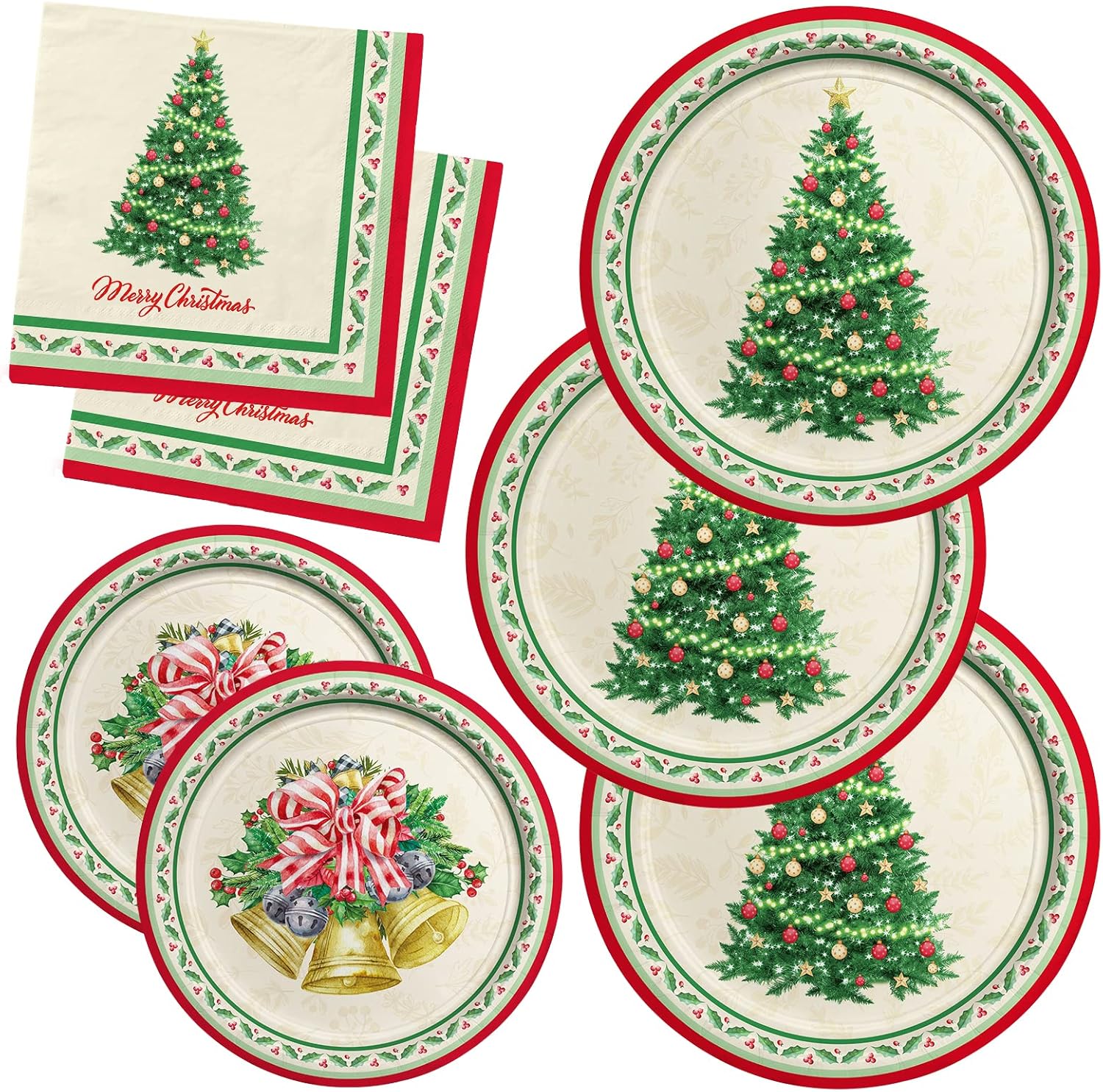 Christmas Tree Dinnerware Set for 50 Guests