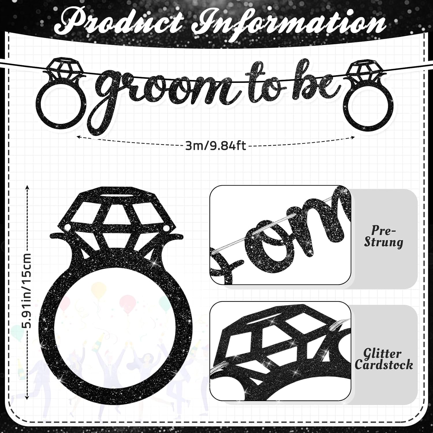 Breling 10ft Groom to Be Banner Garland Decor