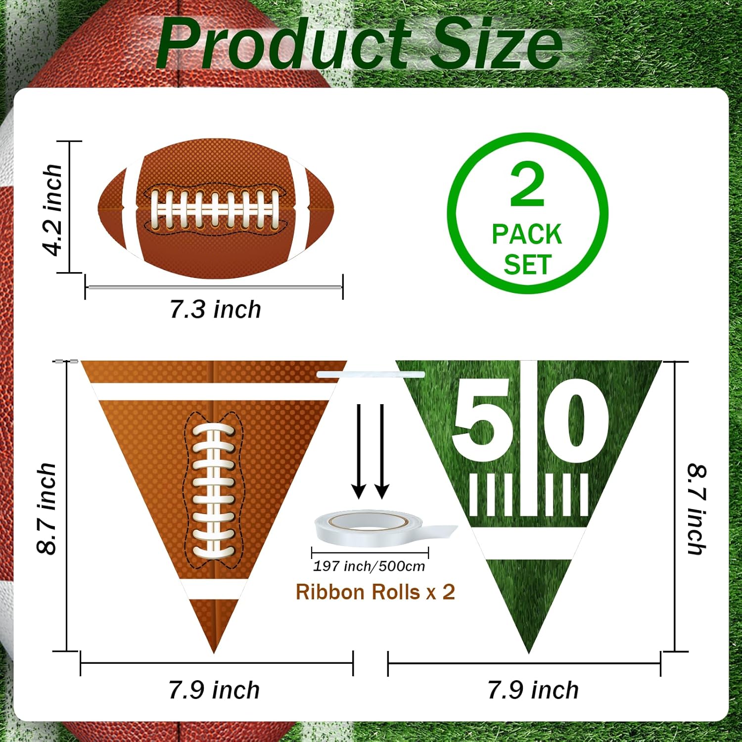 Football Party Decorations Banners for Birthday Events
