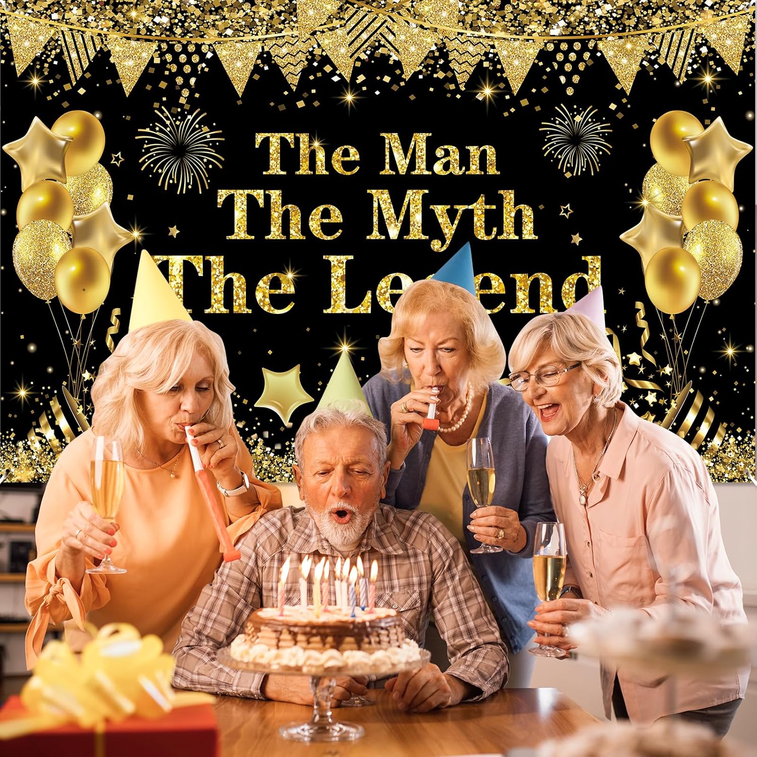 Man The Myth The Legend Birthday Backdrop Banner