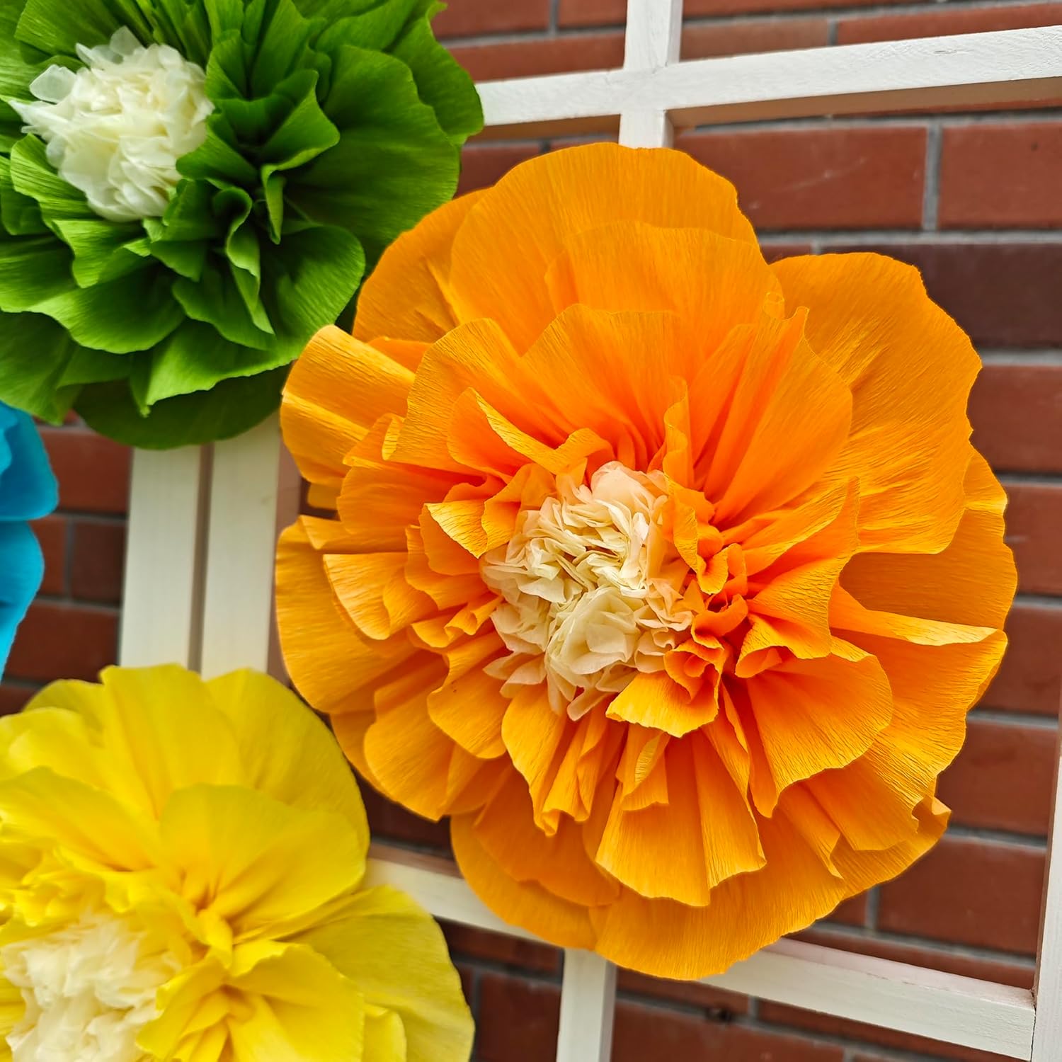 Mybbshower Crepe Paper Flowers Pack of 9