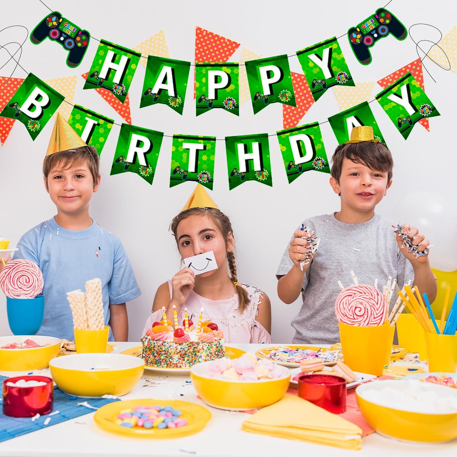 MEETINGU Game Birthday Banner Green