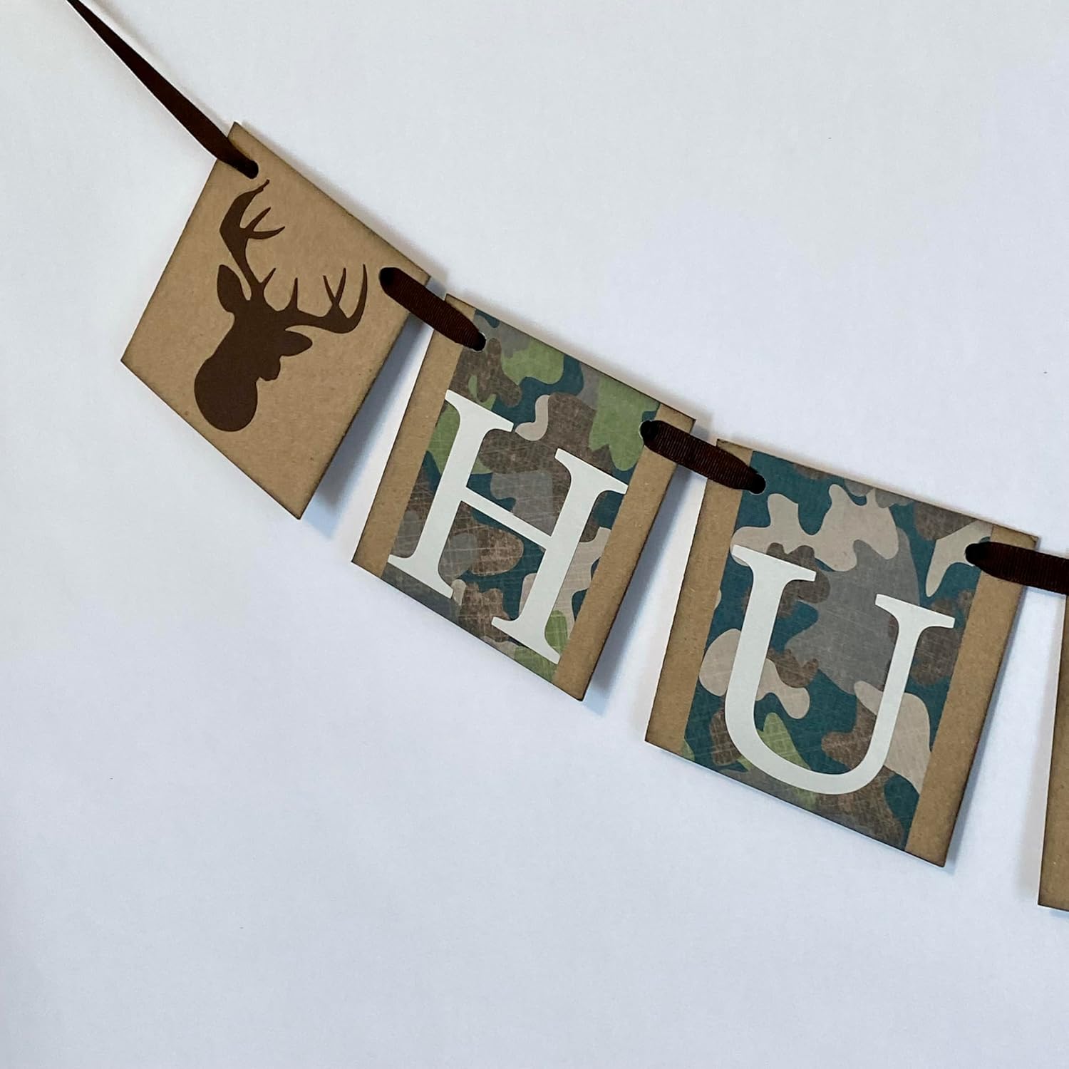 Custom Green Hunting Camp Banner for Birthday or Baby Shower