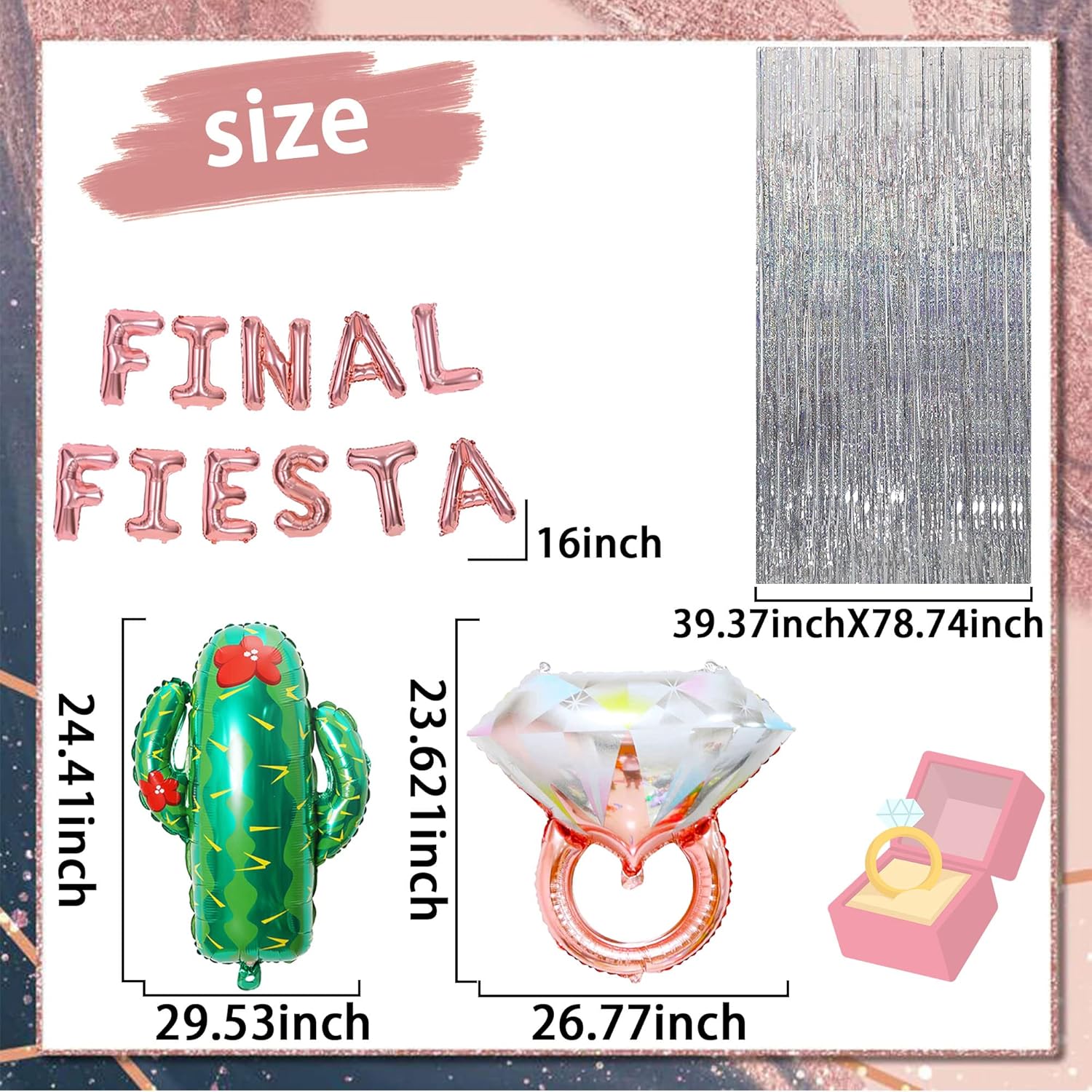 JeVenis Final Fiesta Bachelorette Party Balloon Backdrop Decoration