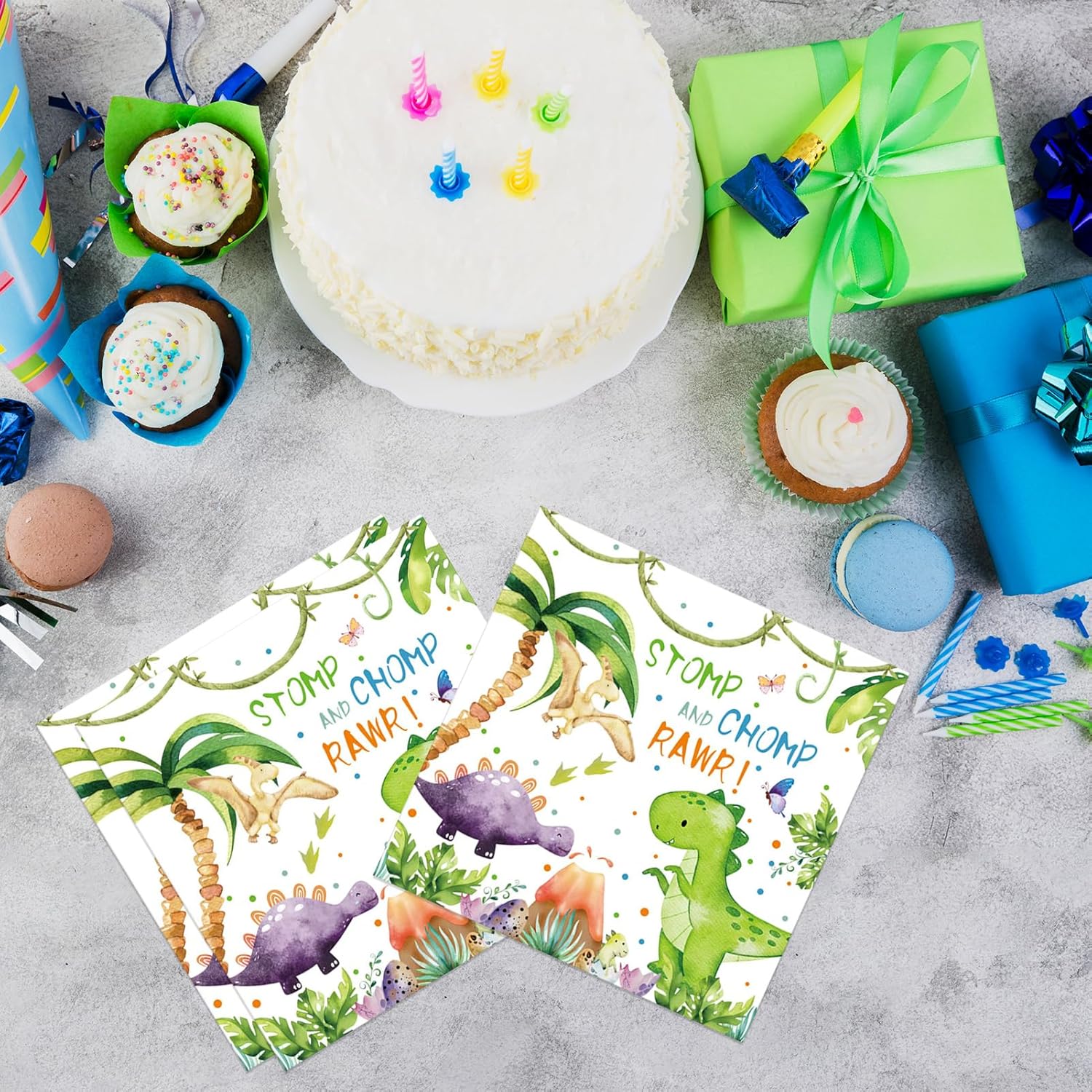 Xiliconie Dinosaur Napkins 40 pcs 2 ply birthday party decorations