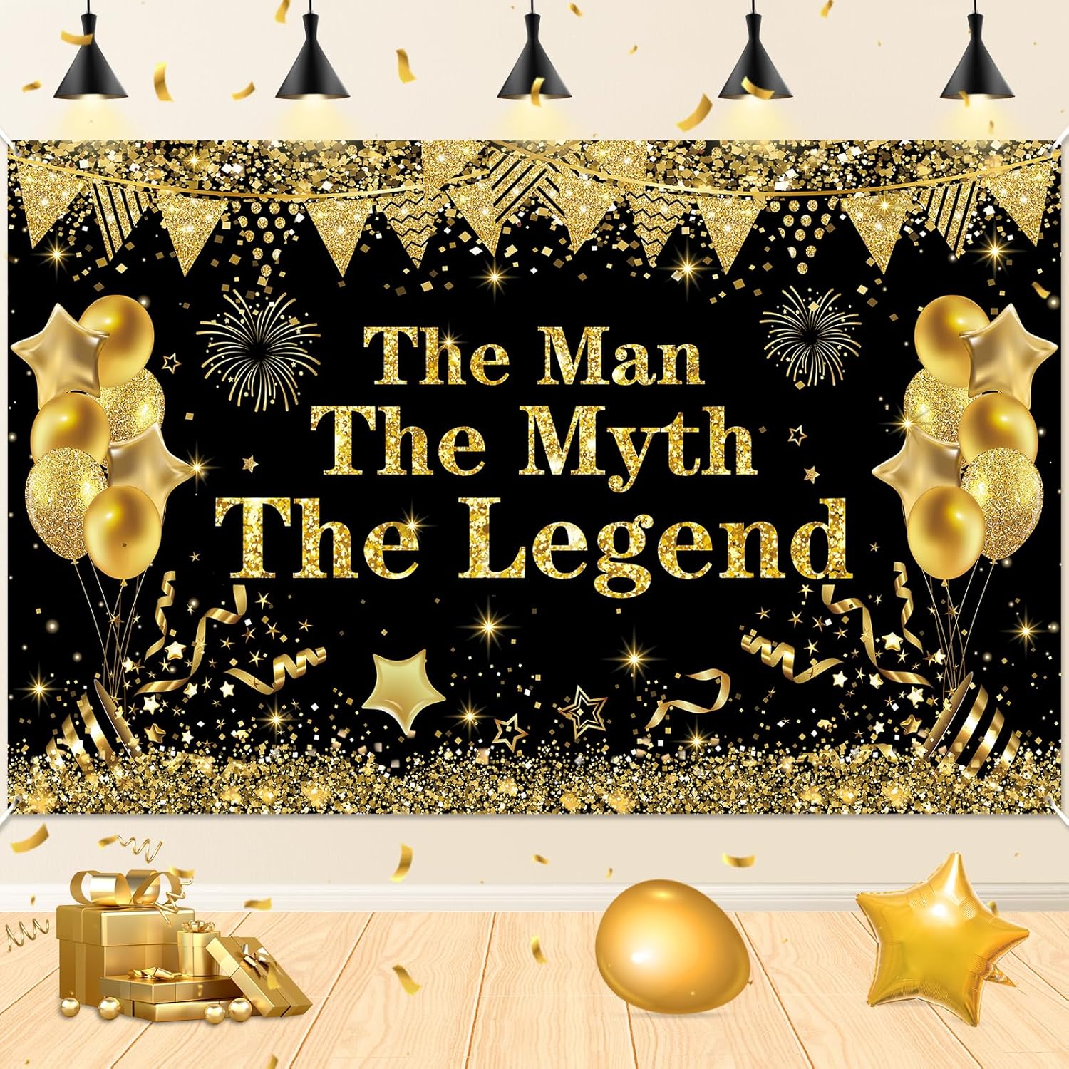 Man The Myth The Legend Birthday Backdrop Banner
