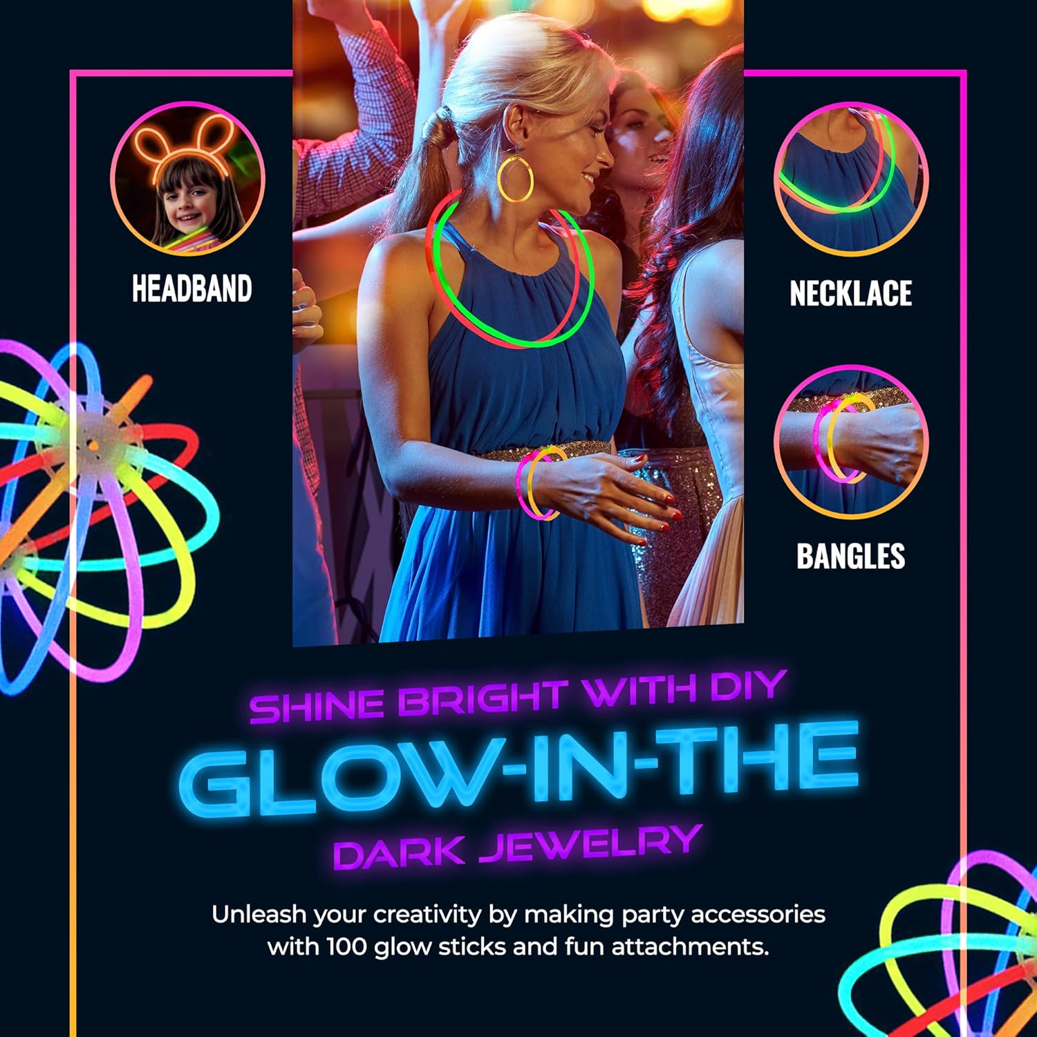 248 PCS Glow Sticks Party Pack with Connectors
