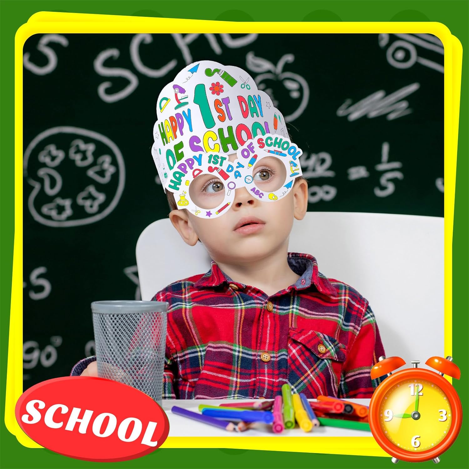 Yilloog 36 Pack First Day School Paper Crowns and Glasses
