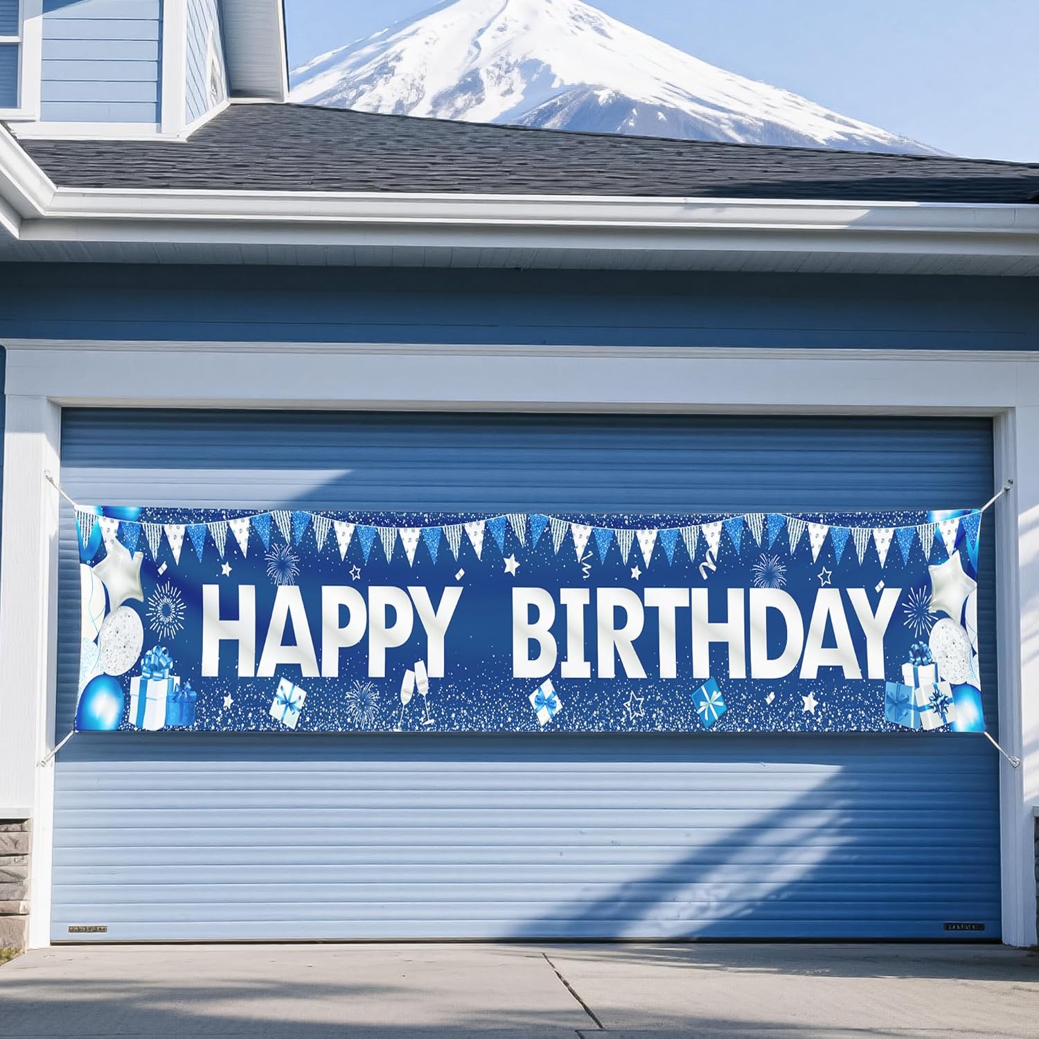 Blue Happy Birthday Banner for Boys and Girls