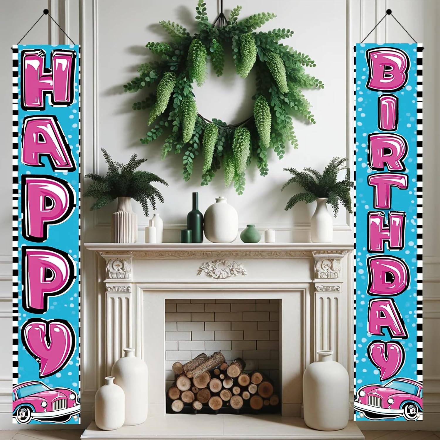 Starlit Patio Car Theme Birthday Decor Banners Set