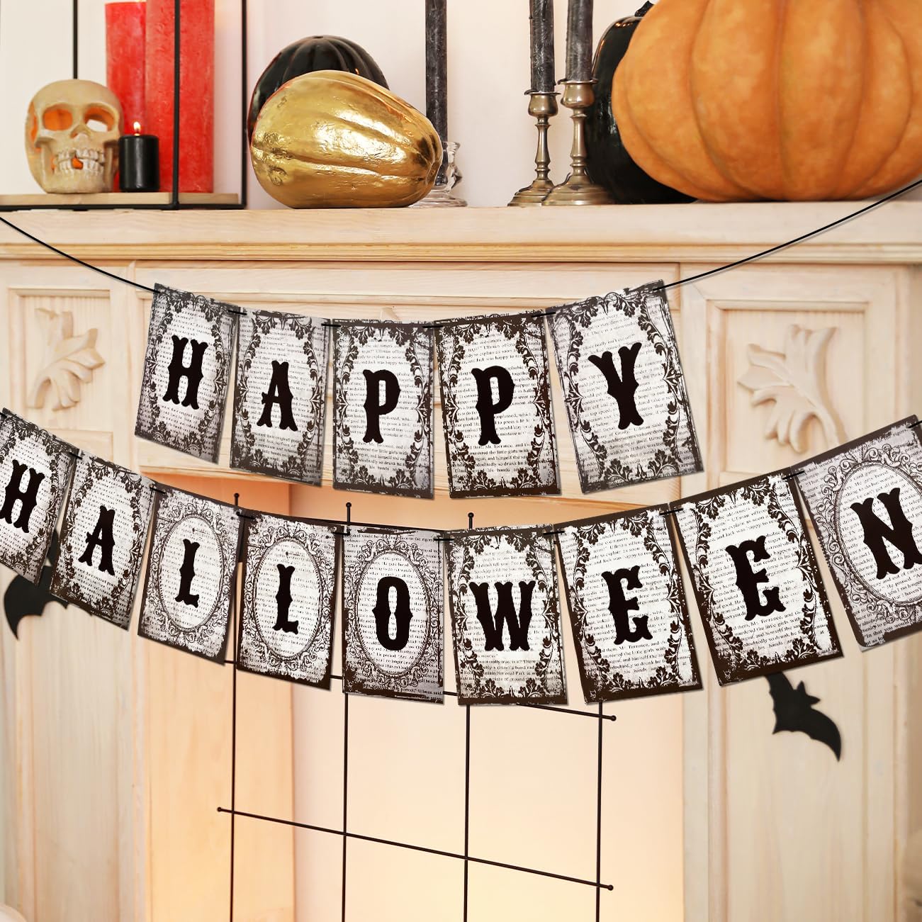 Gothic Halloween Banner with Happy Halloween Text