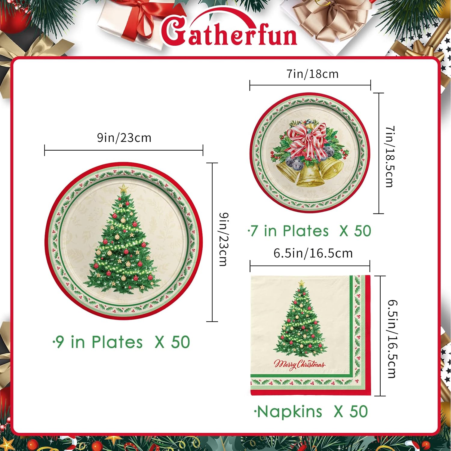 Christmas Tree Dinnerware Set for 50 Guests