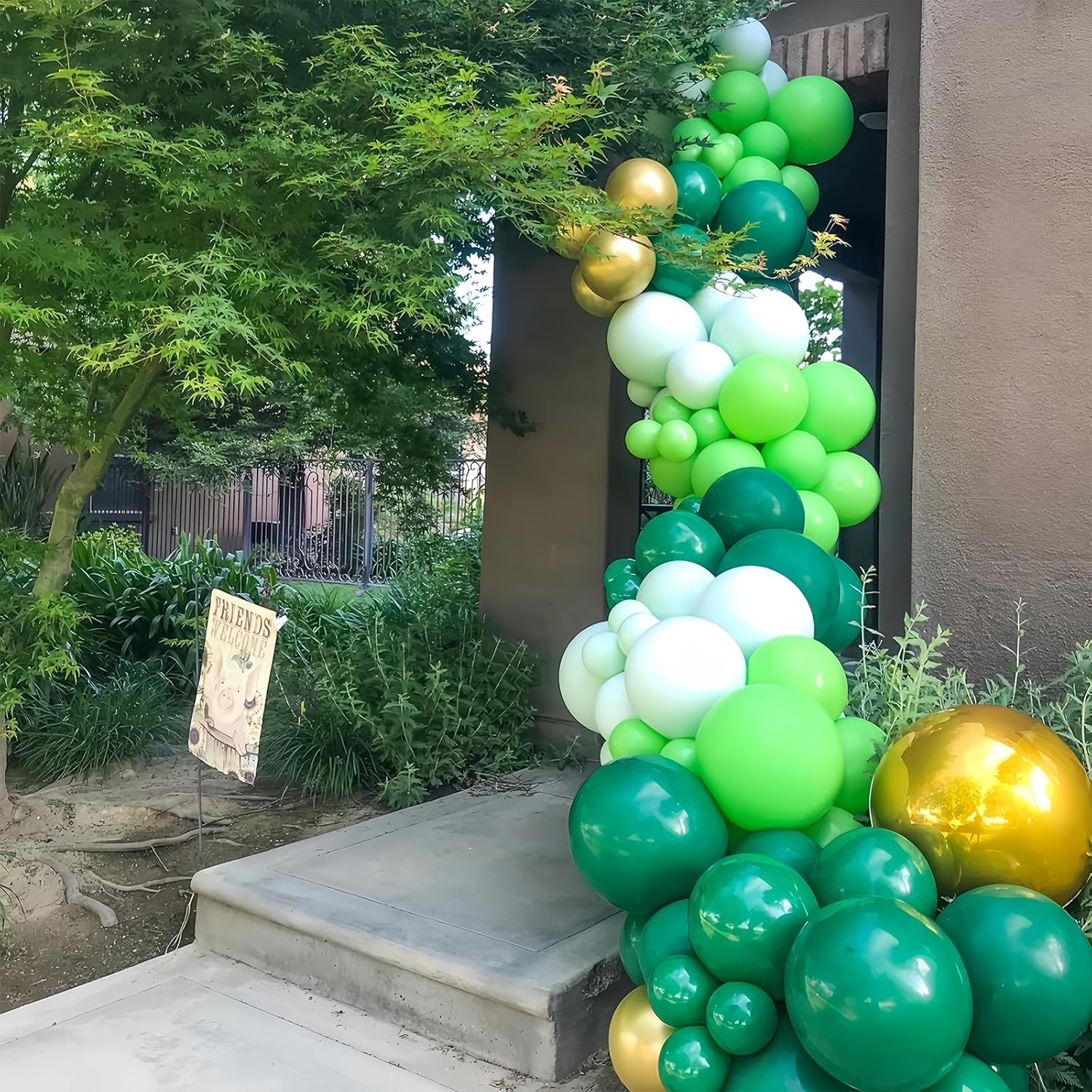 Green and Gold Balloons 60PCS 12 Inches Party Decor