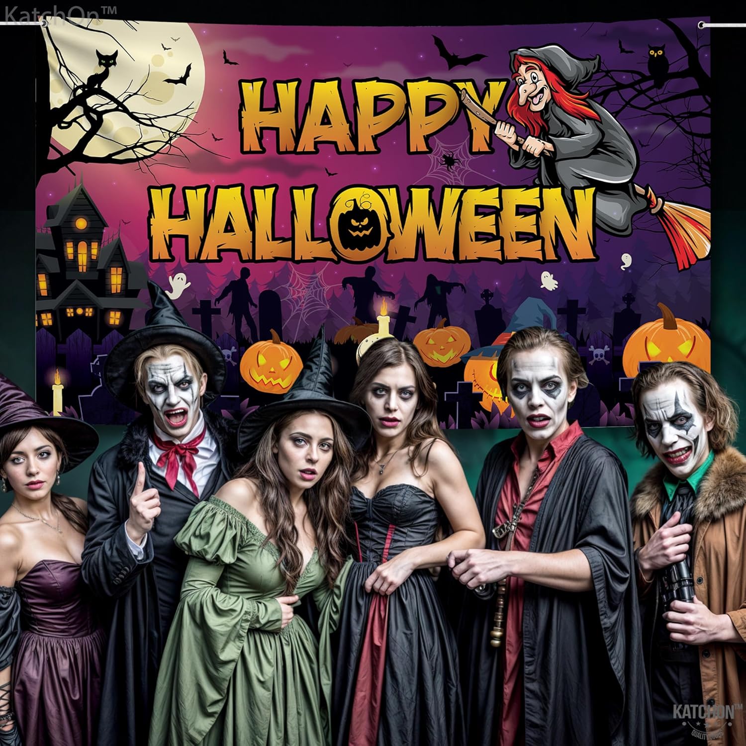 KatchOn Spooky Halloween Banner - XtraLarge 72x44 Inch